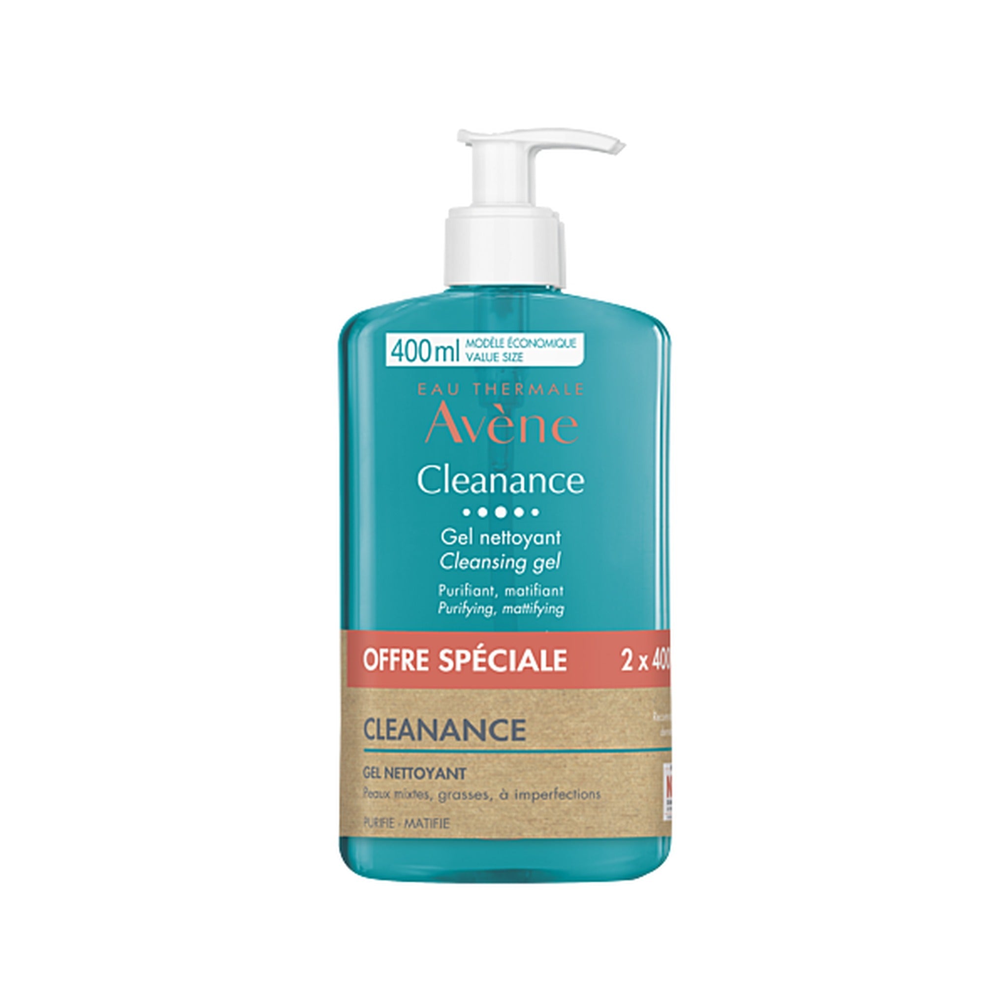 Avène Cleanance Gel Nettoyant Matifiant Purifiant Peau Grasse 400ml