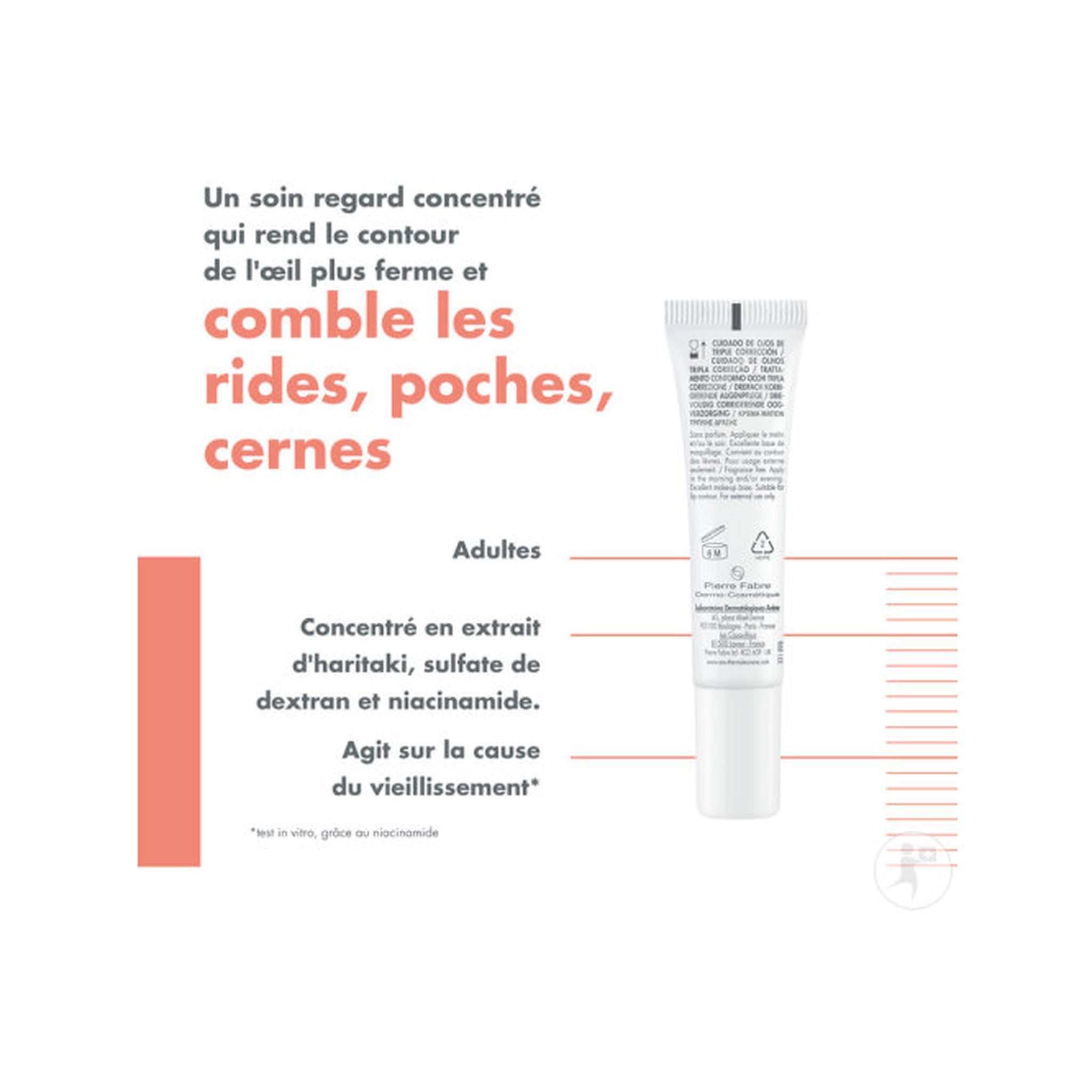 Avène Eau Thermale Hyaluron Activ B3 Soin Regard Triple Correction Tube 15ml