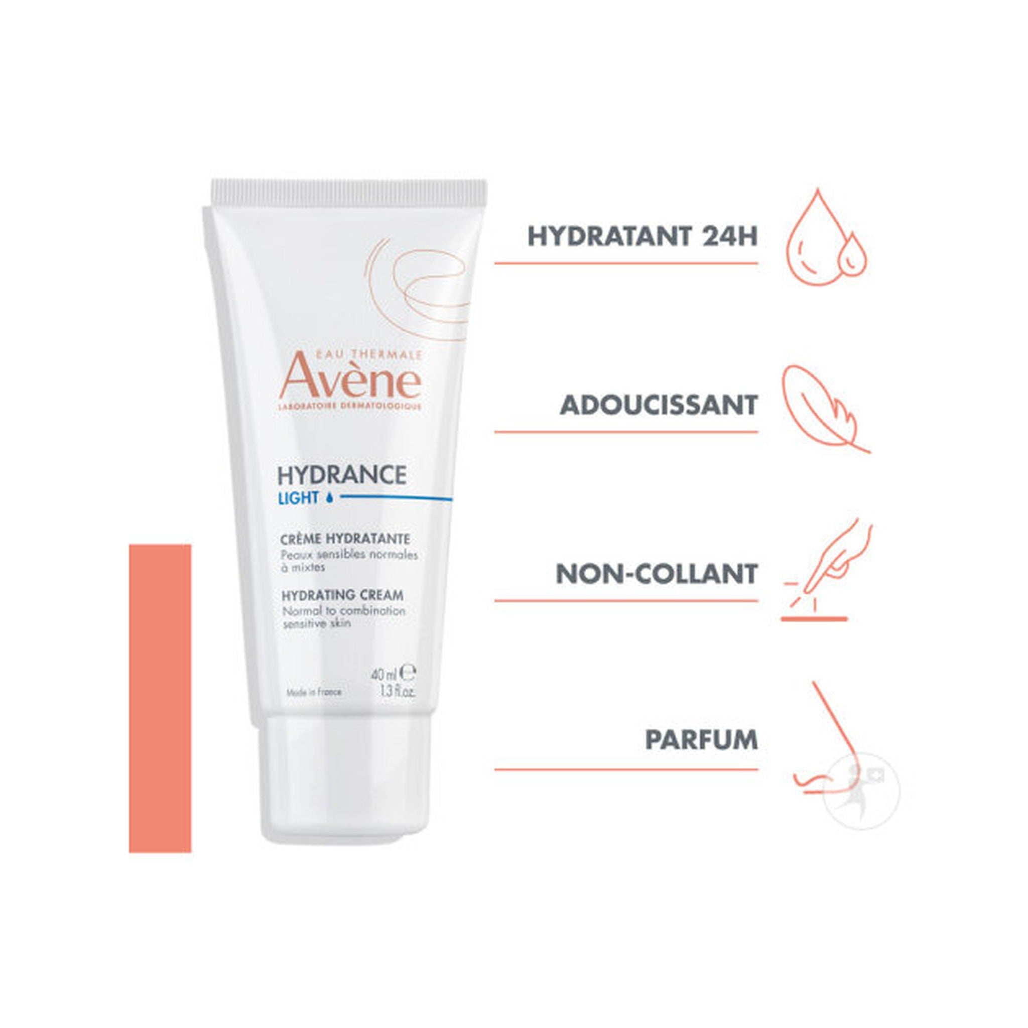 Avène Hydrance Légère Crème Hydratante Peau Sensible Normale À Mixte 40ml