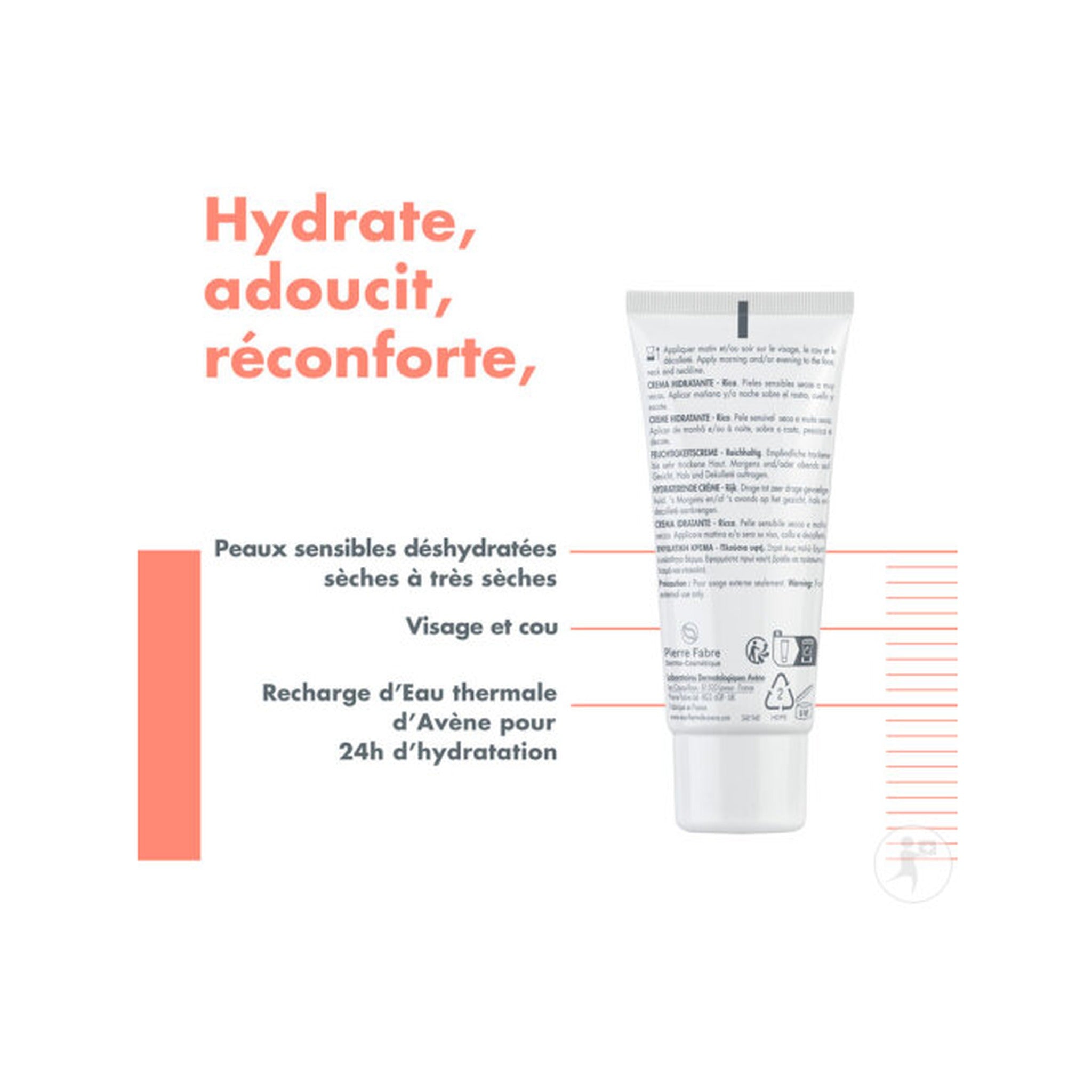 Avène Hydrance Riche Crème Hydratante Peau Sensible Sèche À Très Sèche 40ml