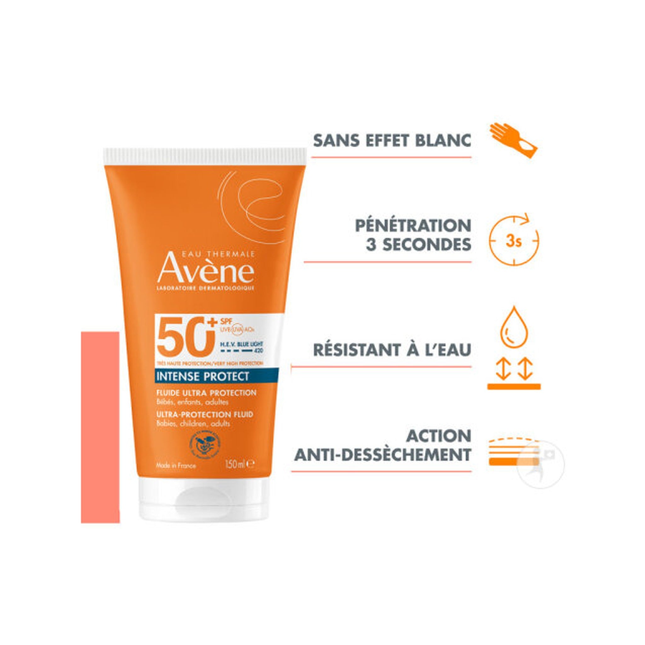 Avène  Solaire Intense Protect IP50+ Peau Très Sensible Vulnérable 150ml