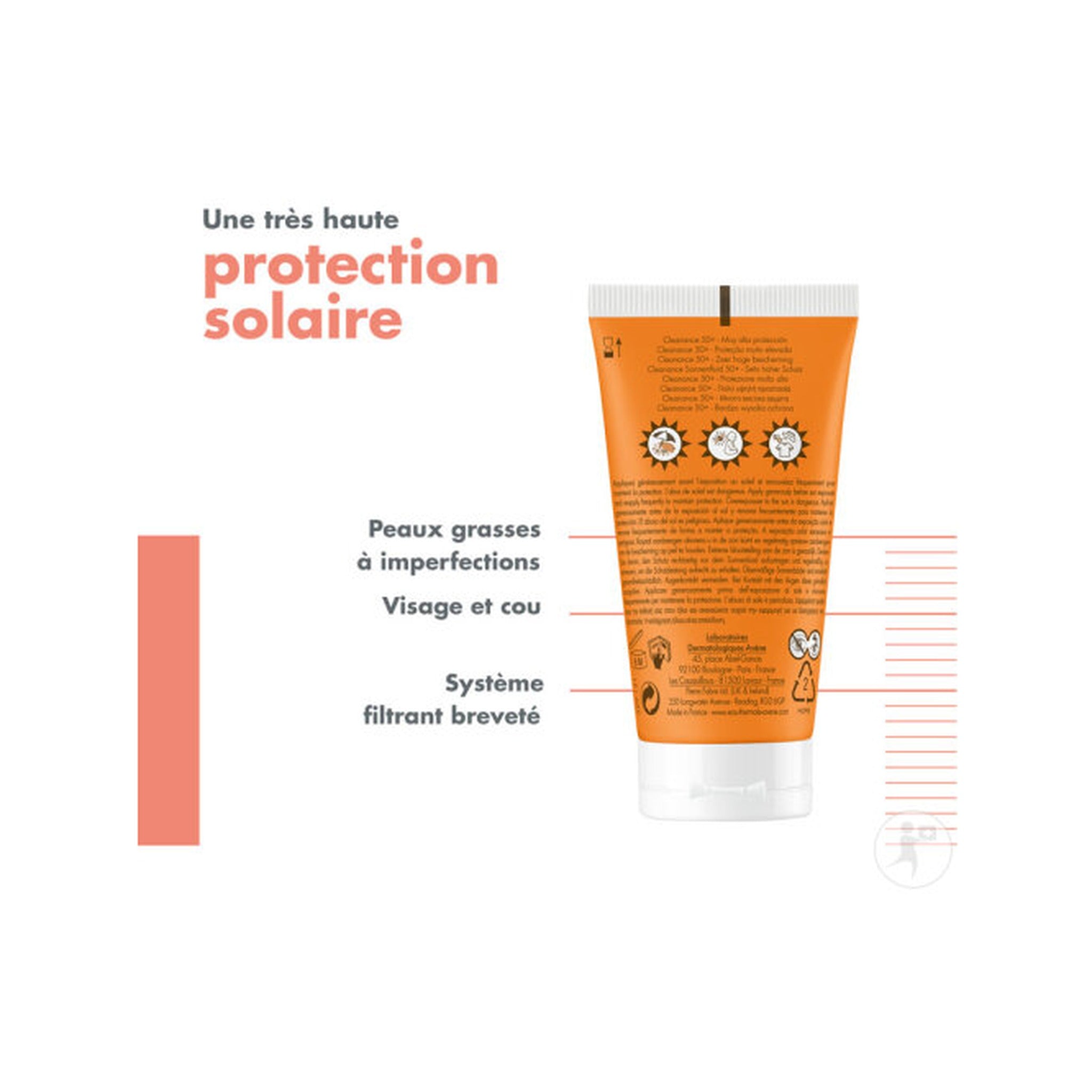 Avène Solaire IP50+ Cleanance Très Haute Protection Peau Grasse À Imperfections 50ml