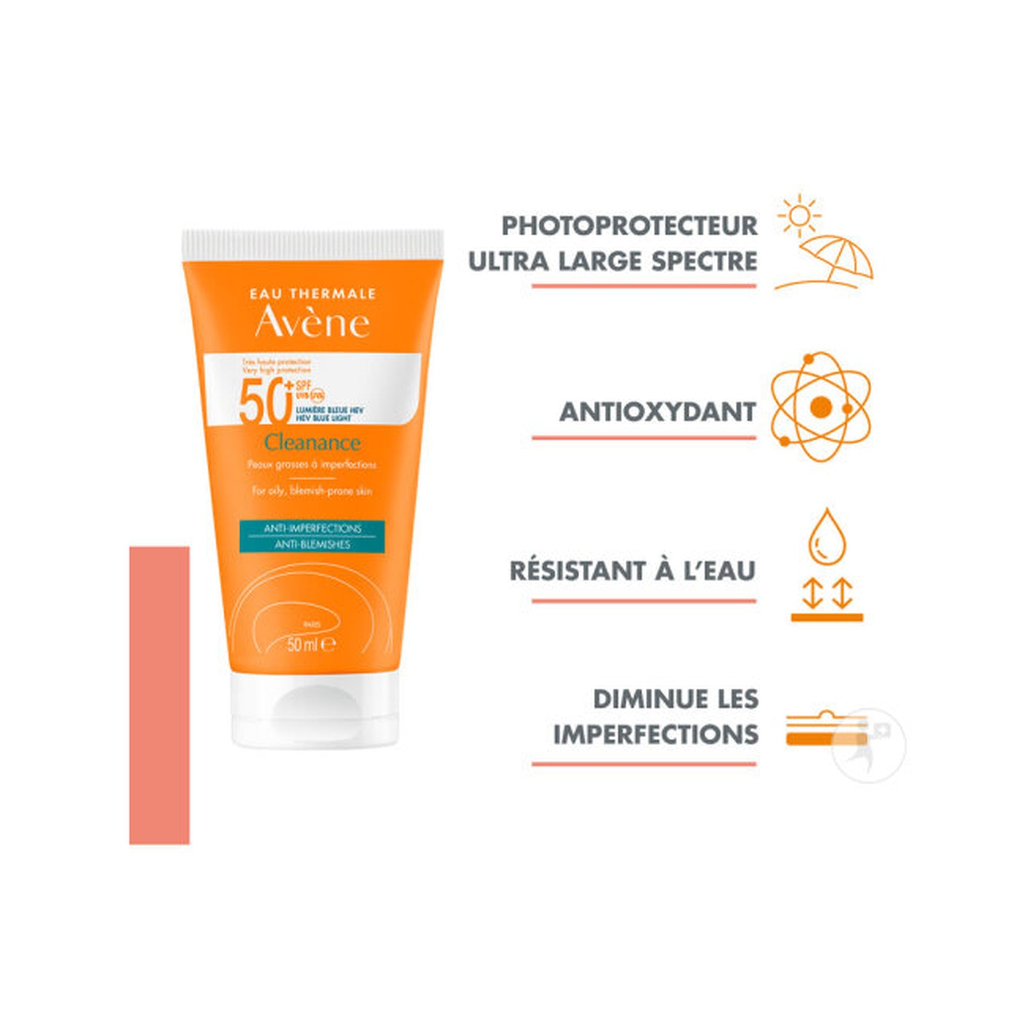 Avène Solaire IP50+ Cleanance Très Haute Protection Peau Grasse À Imperfections 50ml