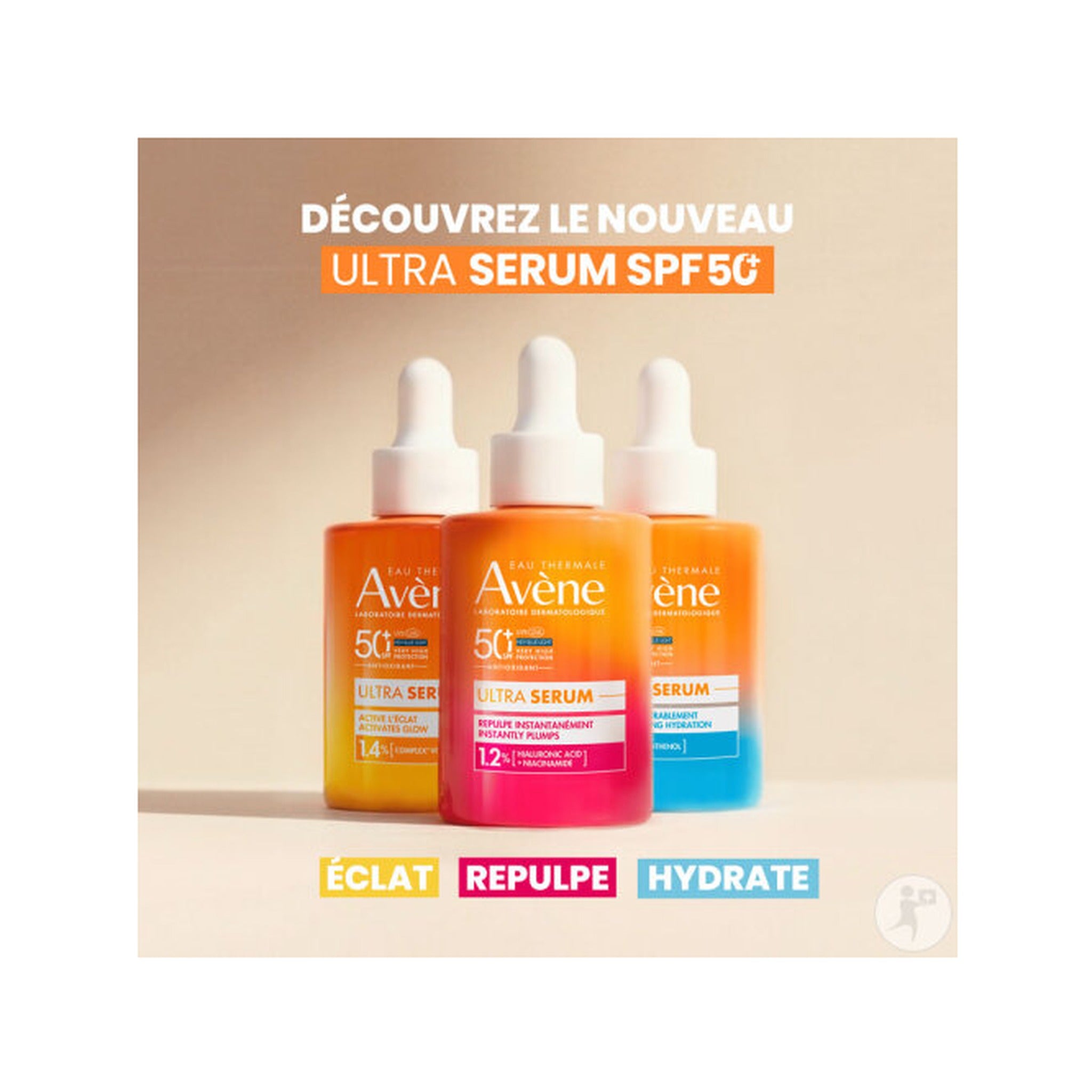 Avène Solaire Ultra Sérum IP50+ Activateur D'Éclat Vitamine Cg Peau Sensible 30ml