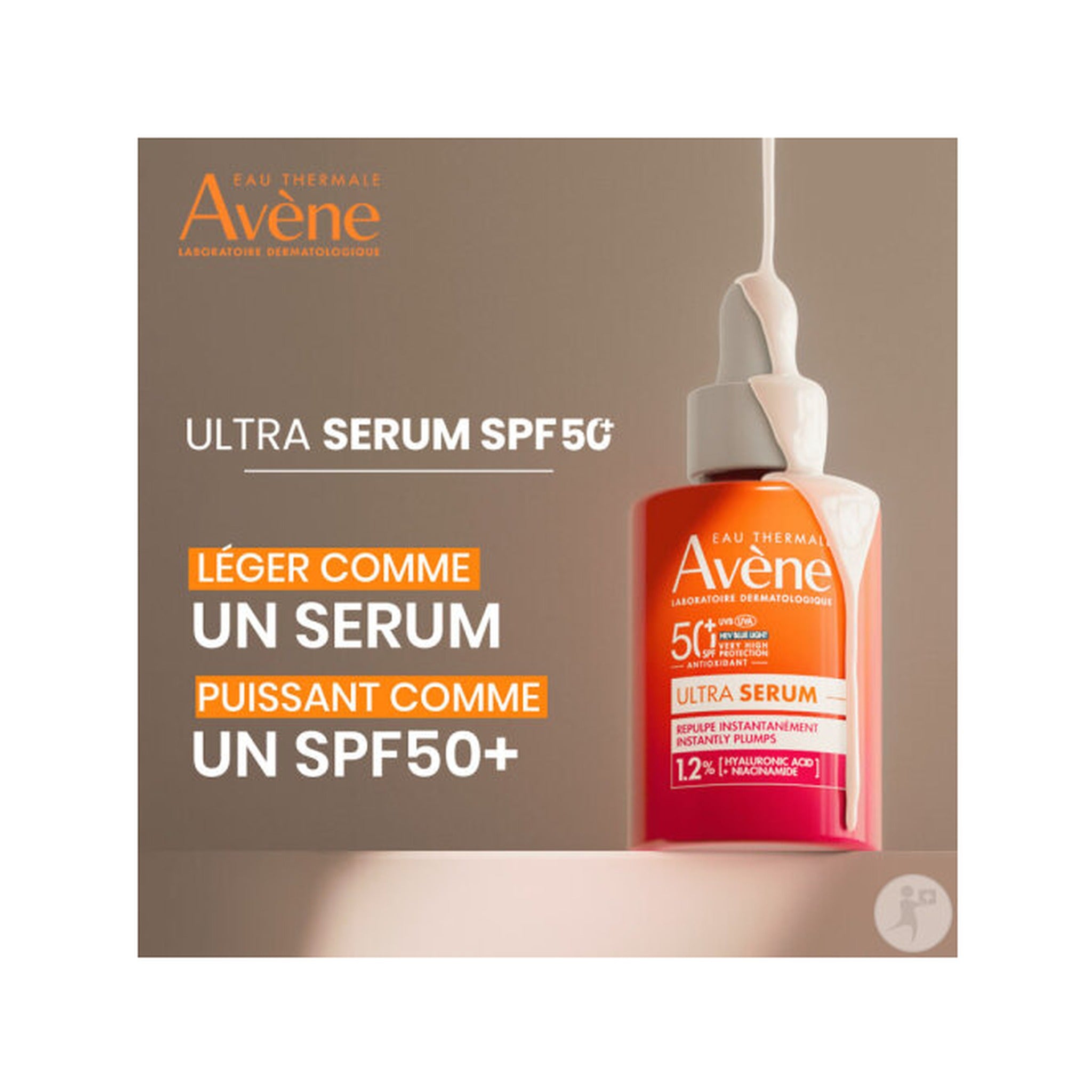 Avène Solaire Ultra Sérum IP50+ Repulpant Anti-Âge HA & Niacinamide Peau Sensible 30ml
