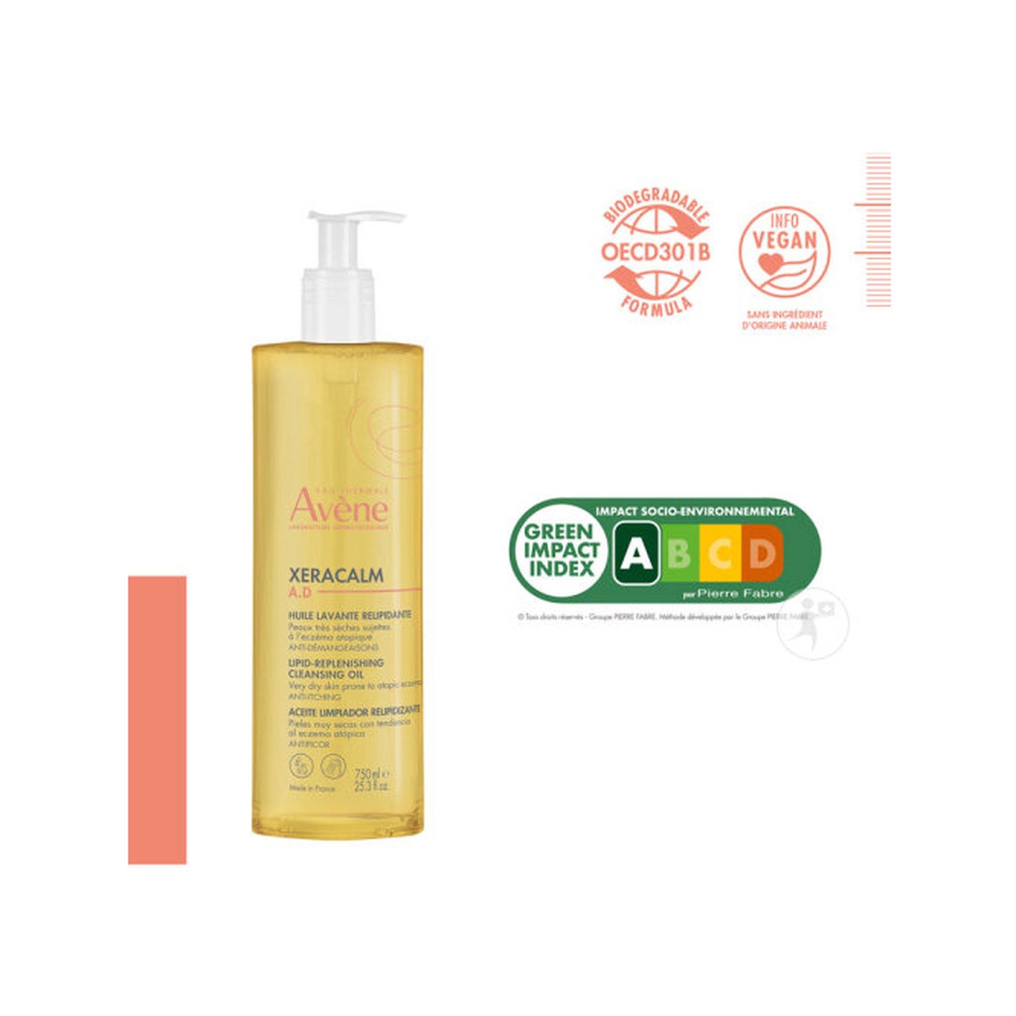 Avène Xeracalm A.D Huile Lavante Relipidante Peau Très Sèche Eczéma Atopique/Démangeaisons 750ml