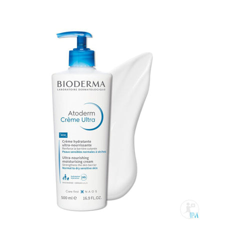 Bioderma Atoderm Crème Ultra-Nourrissante Sans Parfum Peaux Sèches Sensibles Flacon Pompe 500ml