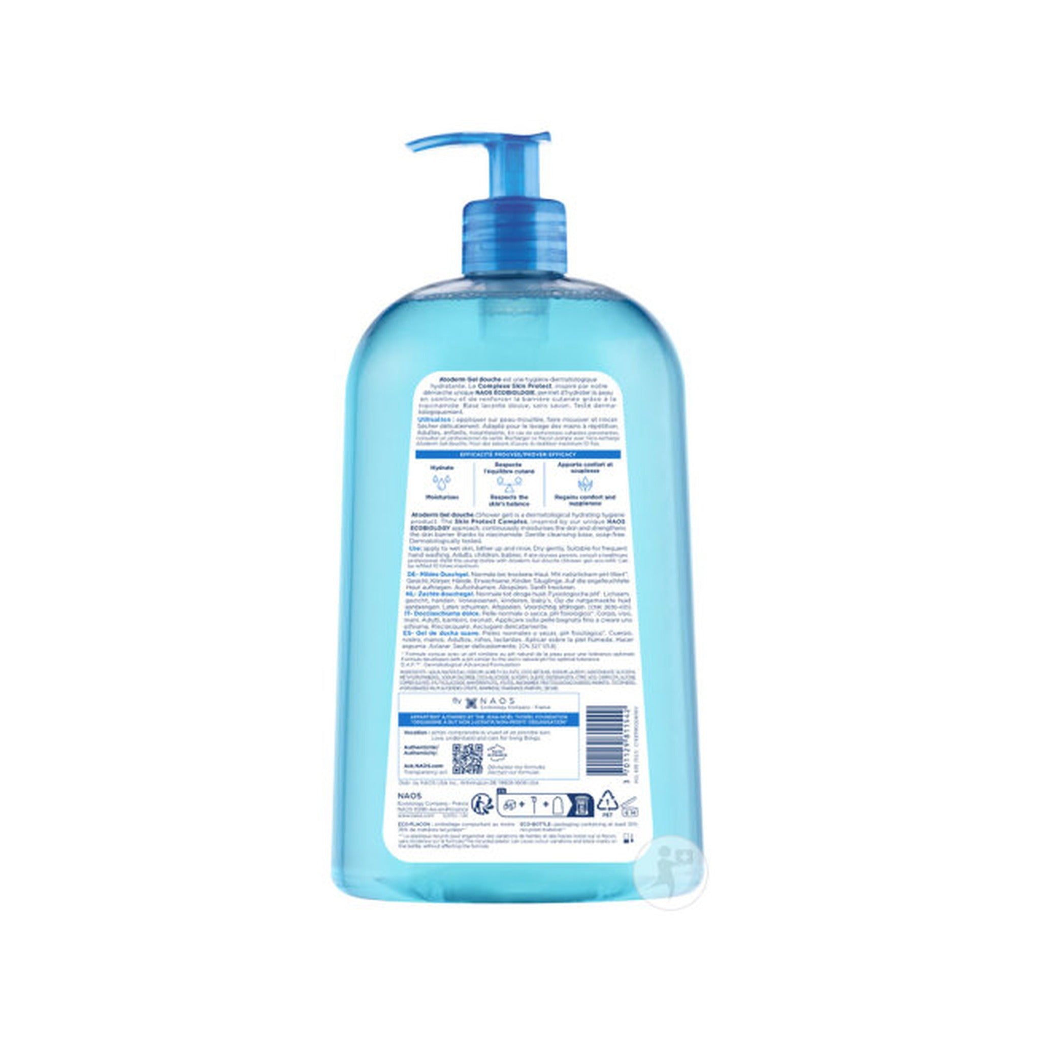 Bioderma Atoderm Gel Douche Lavant Doux Sans Savon Peaux Sensibles Sèches Flacon Pompe 1l