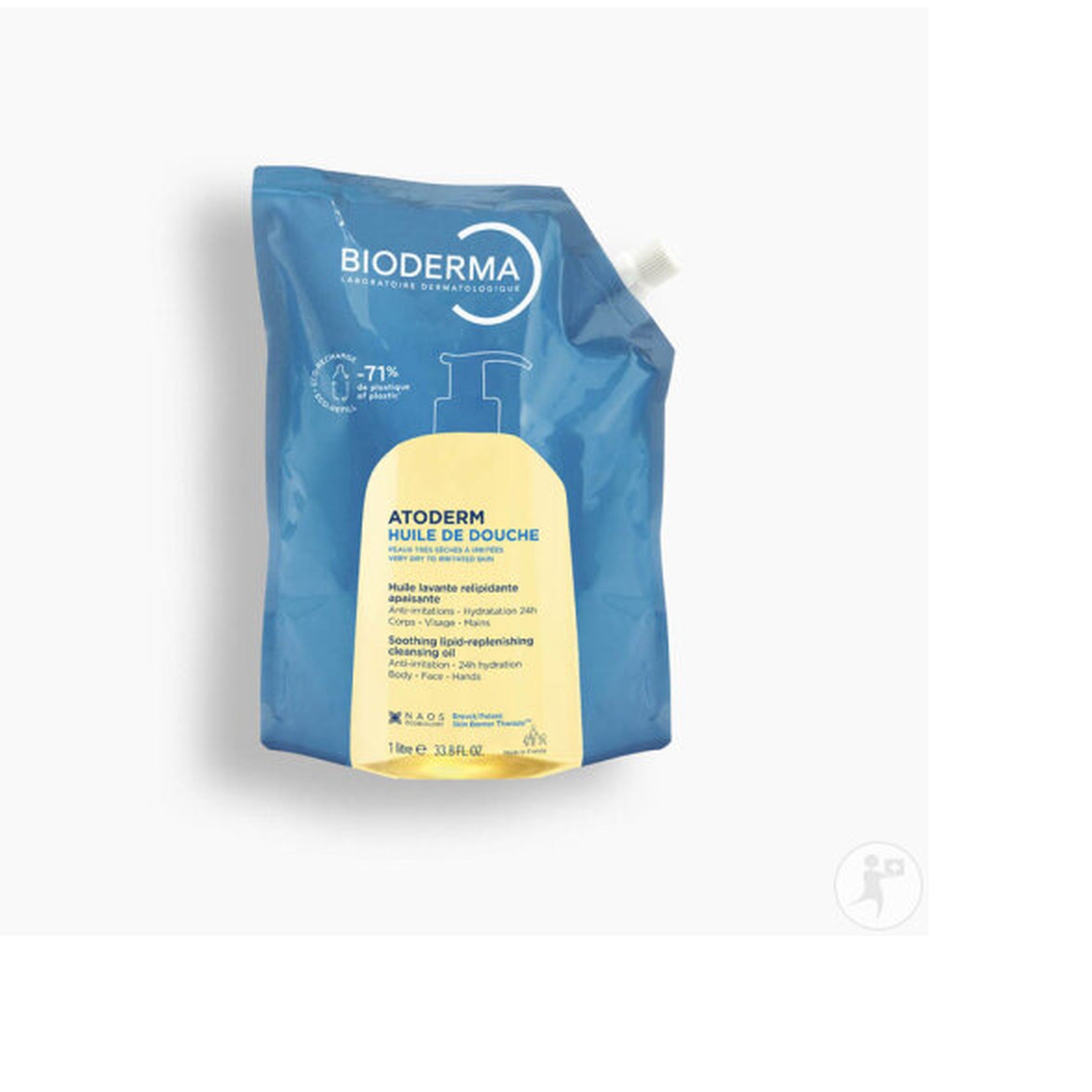 Bioderma Atoderm Huile De Douche Huile Lavante Relipidante Apaisante Peaux Sensibles Eco-Recharge 1l
