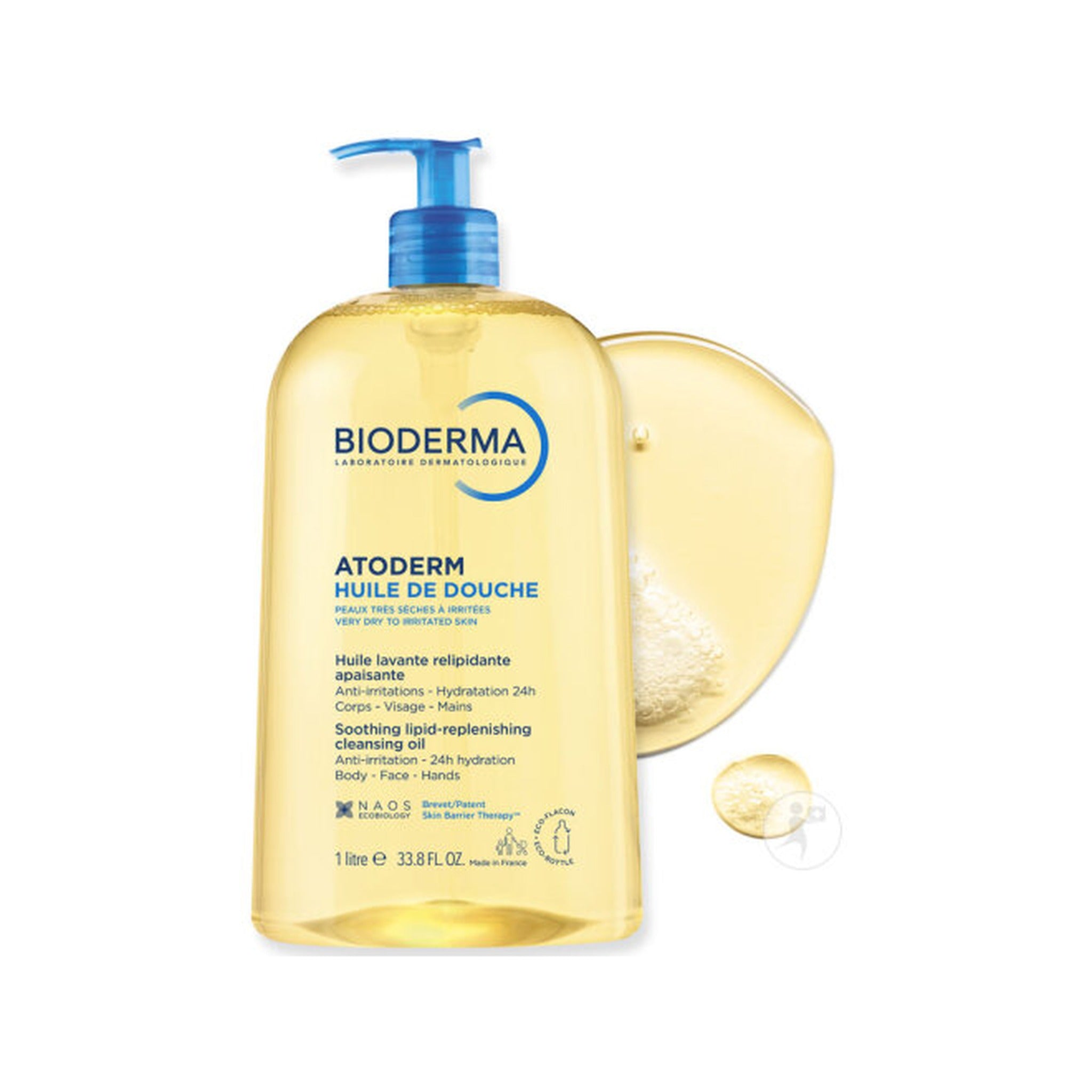 Bioderma Atoderm Huile De Douche Huile Relipidante Peaux Sensibles Sèches À Très Sèches 1l