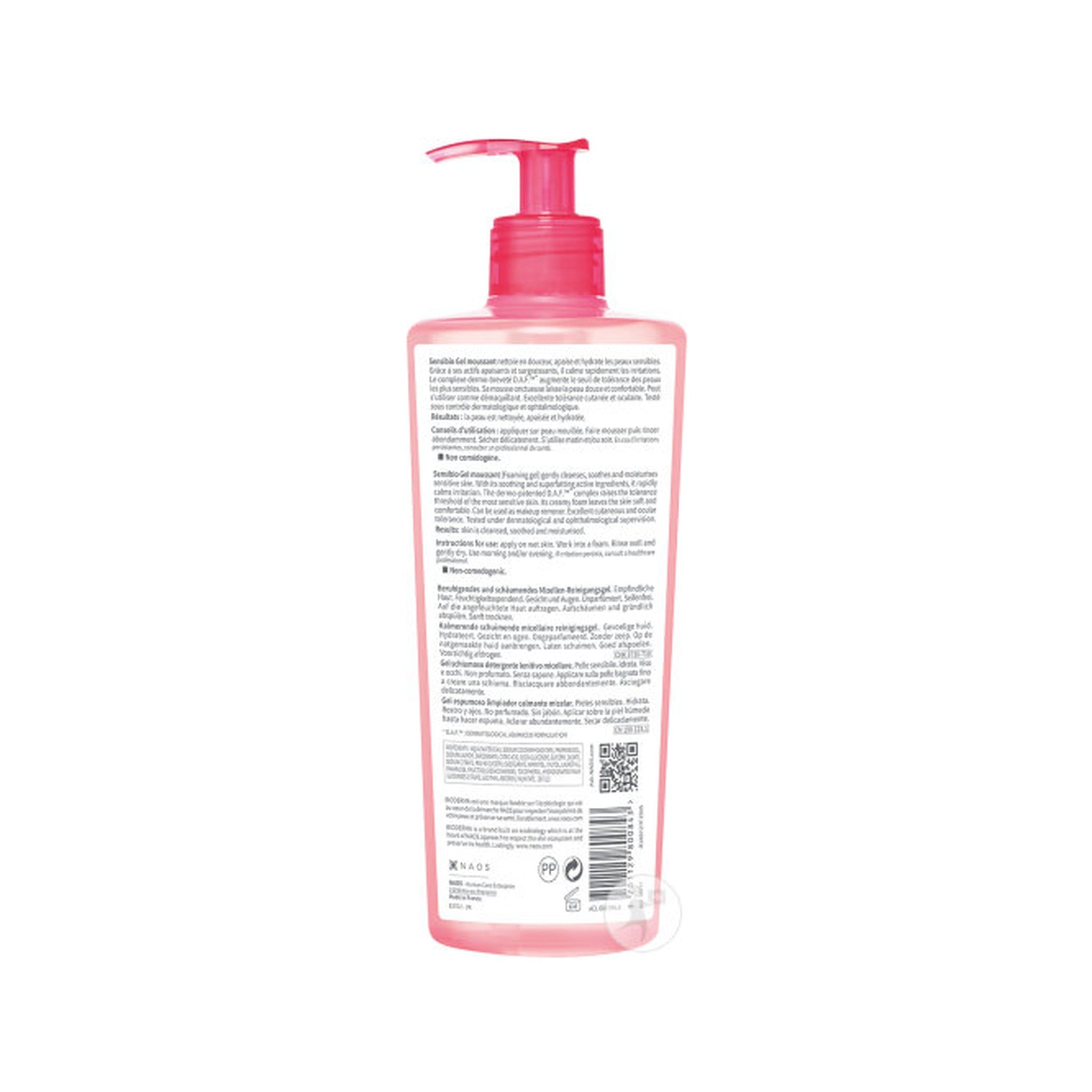 Bioderma Sensibio Gel Moussant Nettoyant Apaisant Visage Pour Peaux Sensibles 500ml