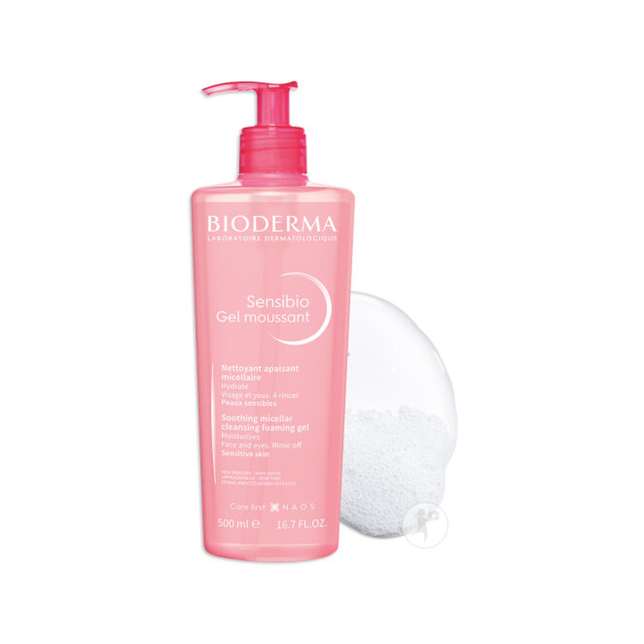 Bioderma Sensibio Gel Moussant Nettoyant Apaisant Visage Pour Peaux Sensibles 500ml