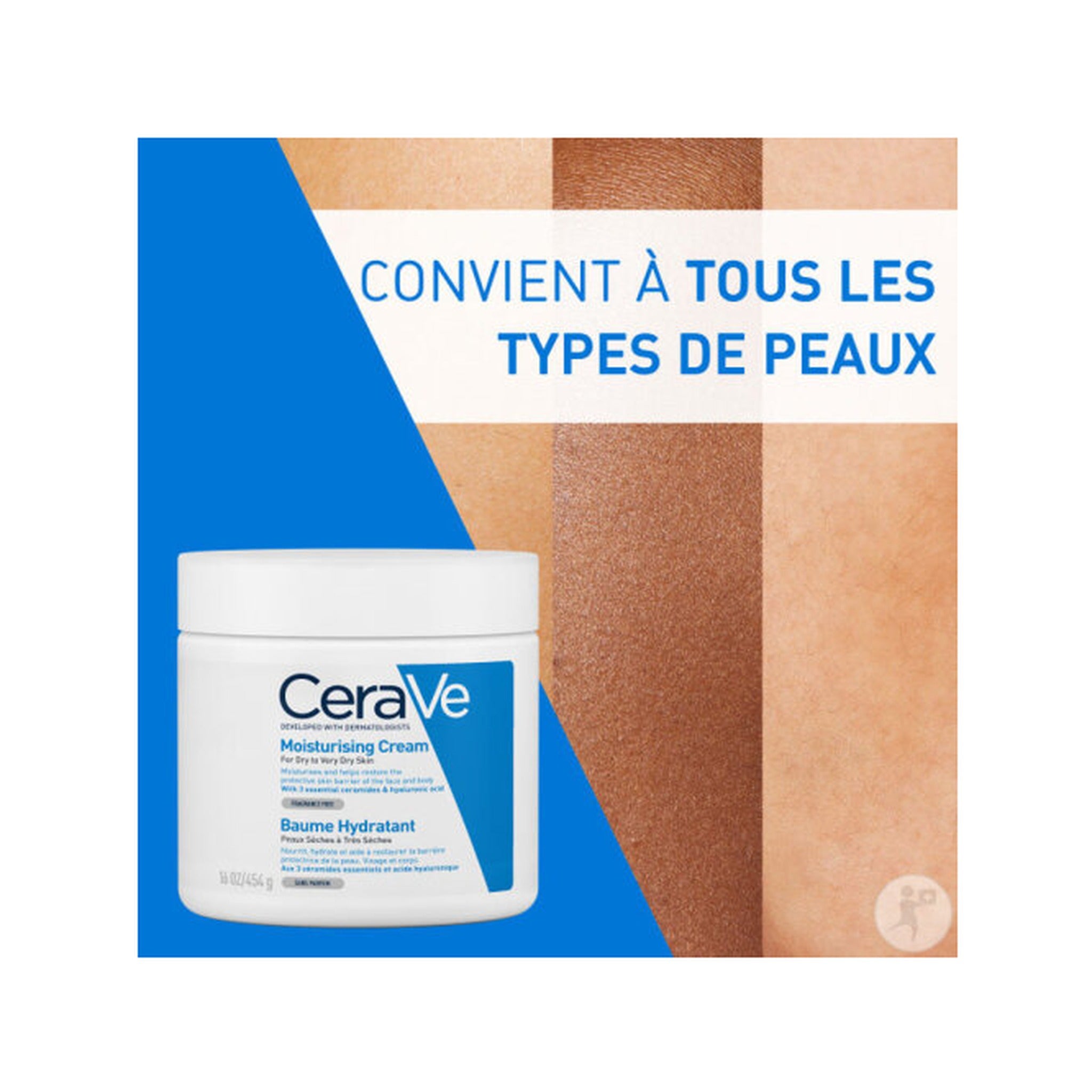 CeraVe Baume Hydratant Peaux Sèches À Très Sèches 3 Céramides Essentiels Et Acide Hyaluronique 454g