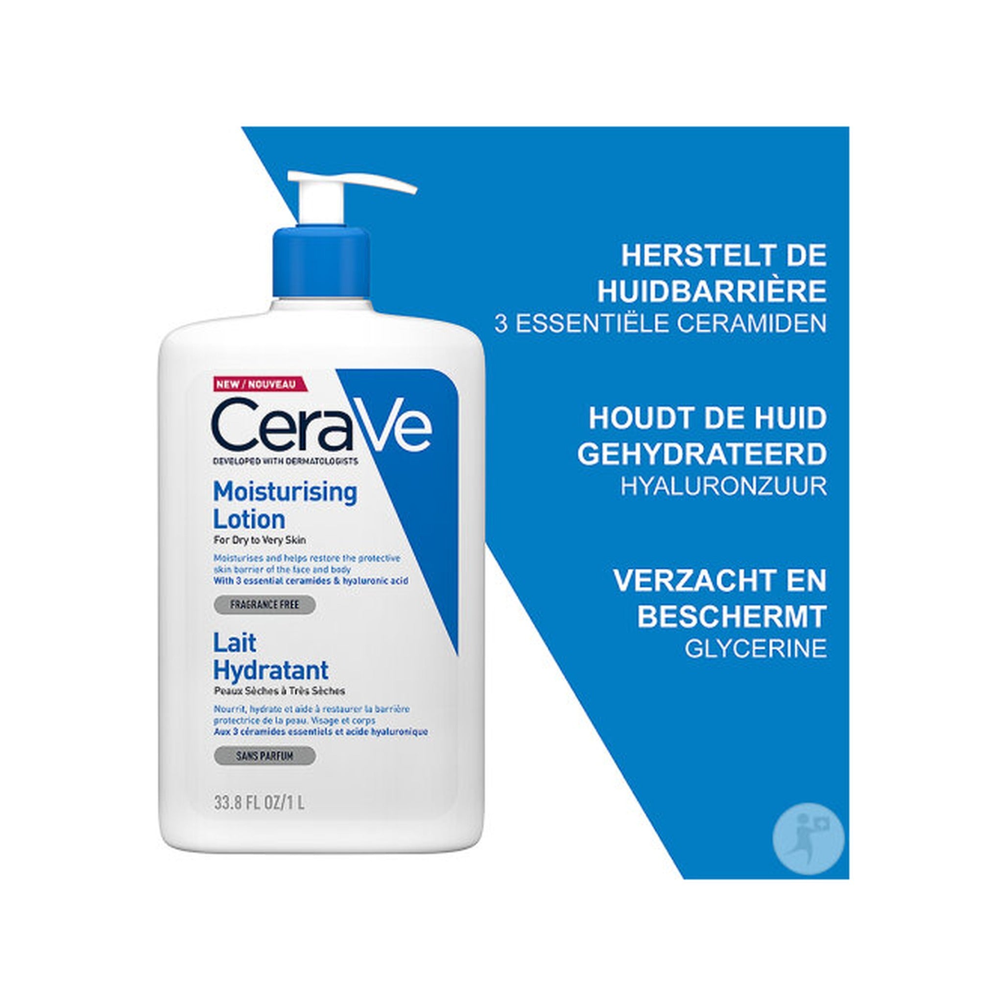 Cerave Lait Hydratant Peaux Sèches À Très Sèches Sans Parfum Flacon Pompe 976ml