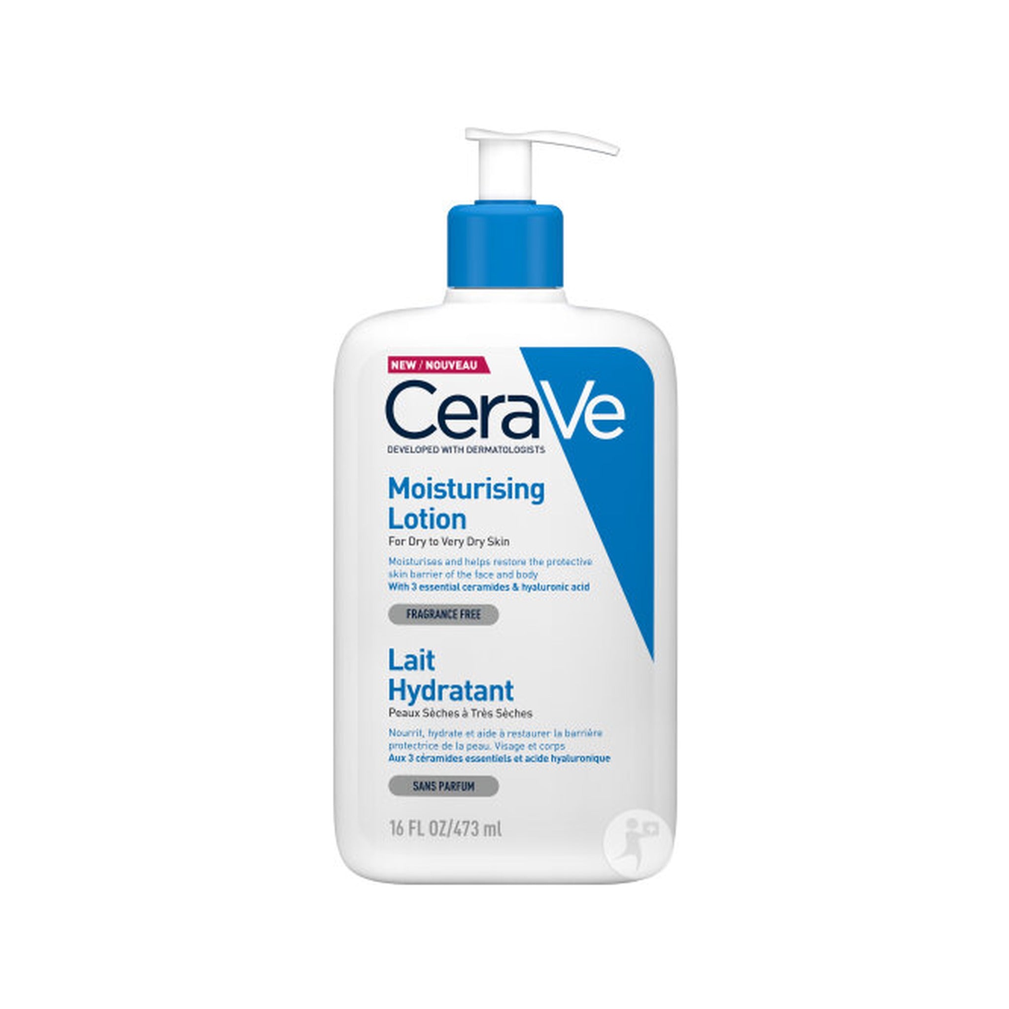 CeraVe Lait Hydratant Pour Peaux Sèches À Très Sèches Sans Parfum Flacon Pompe 473ml