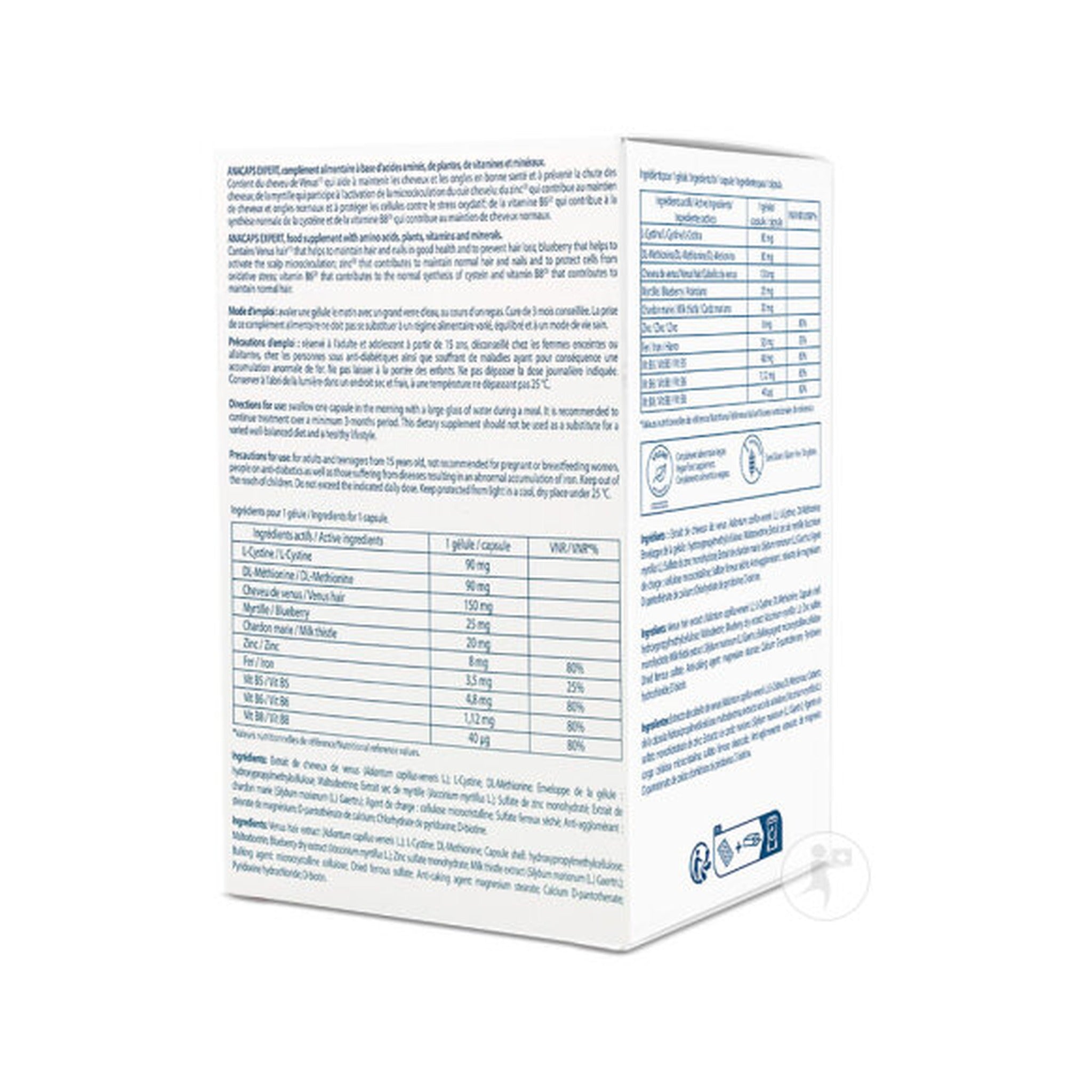 Ducray Anacaps Expert Antichute Progressive Chute De Cheveux Chronique 90 Gélules