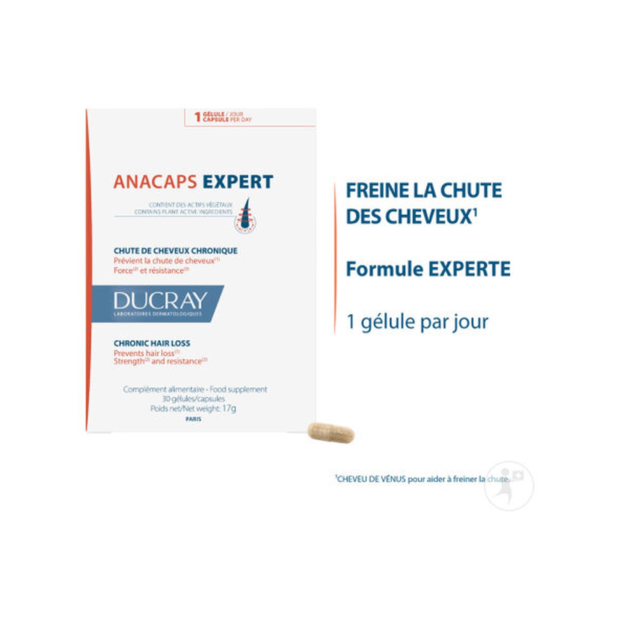 Ducray Anacaps Expert Antichute Progressive Chute De Cheveux Chronique 90 Gélules