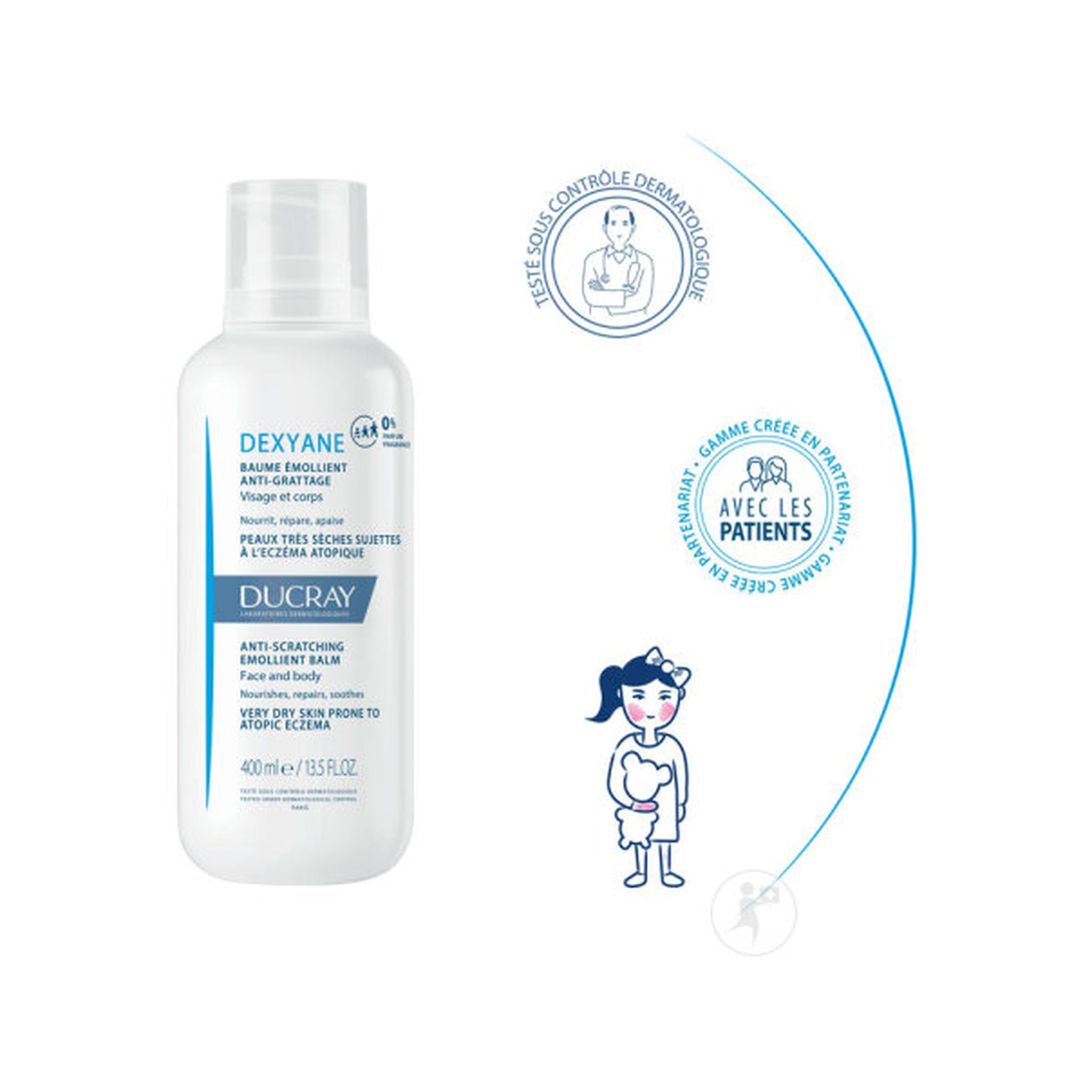Ducray Dexyane Baume Emollient Anti-Grattage Peau Très Sèche/Tendance Atopique Démangeaisons 400ml