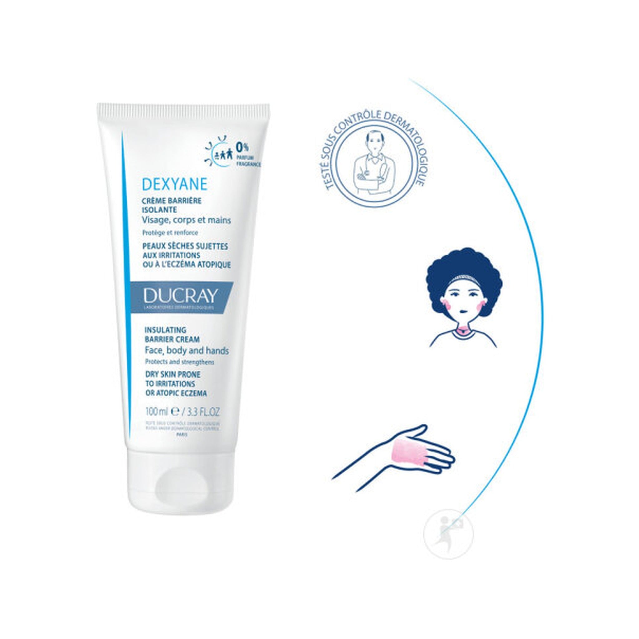 Ducray Dexyane Crème Barrière Isolante Visage Corps Et Mains Tube 100ml