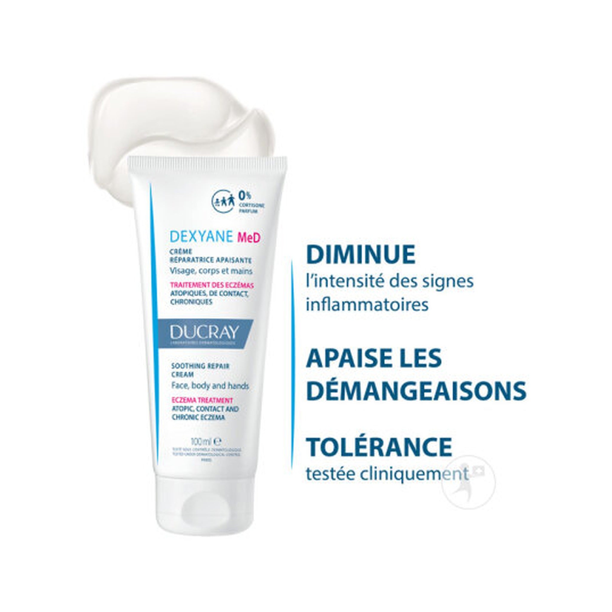 Ducray Dexyane Med Crème Réparatrice Apaisante Eczéma Atopique Et De Contact 100ml