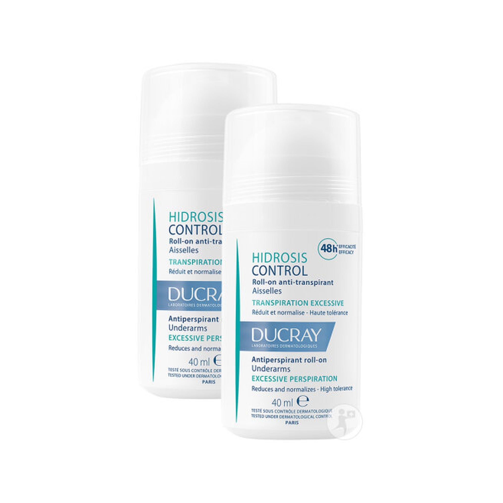 Ducray Hidrosis Control Roll-On Anti-Transpirant Transpiration Excessive 40ml Promo 1+1 Gratuit