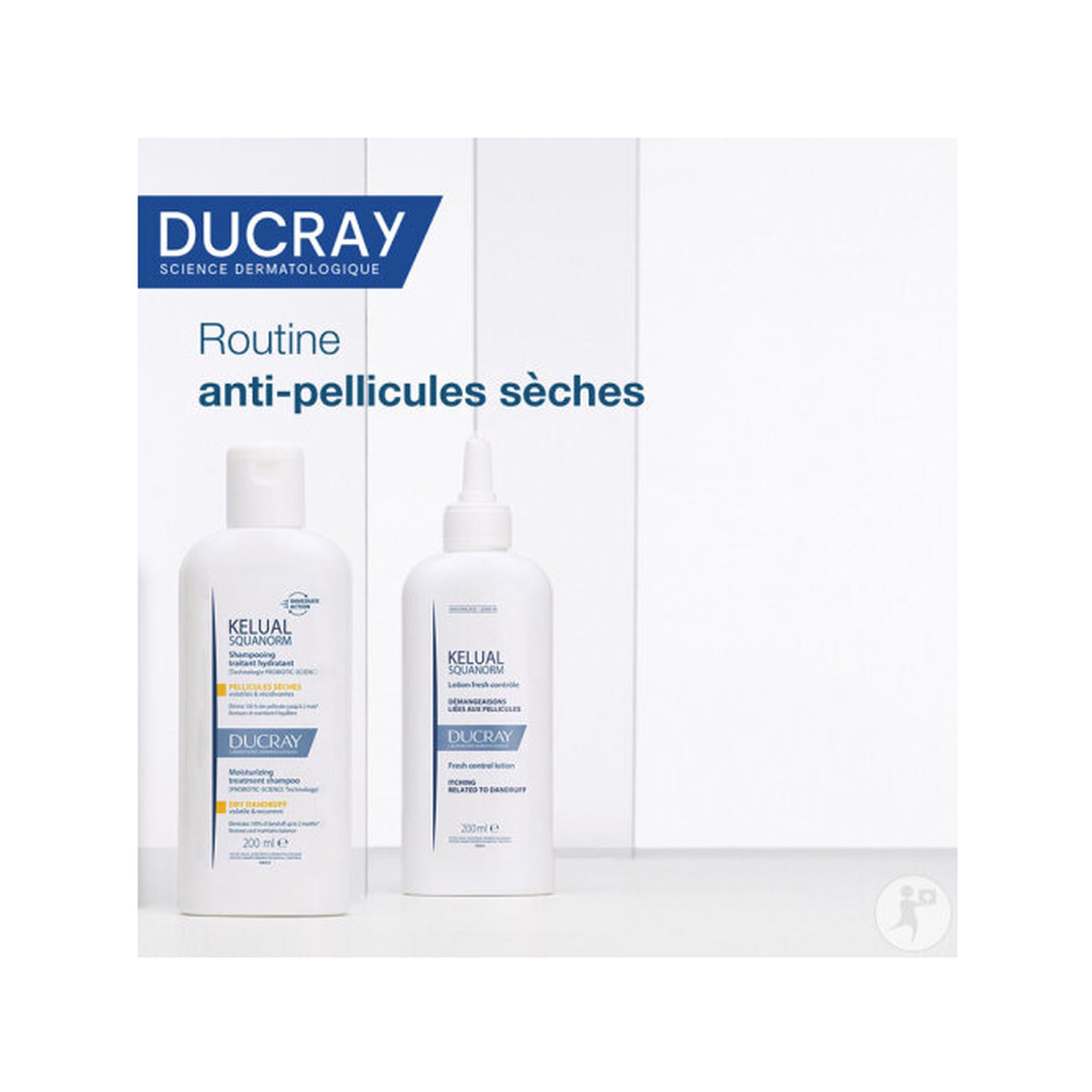 Ducray Kelual Squanorm Shampoing Traitant Hydratant Pellicules Sèches 400ml