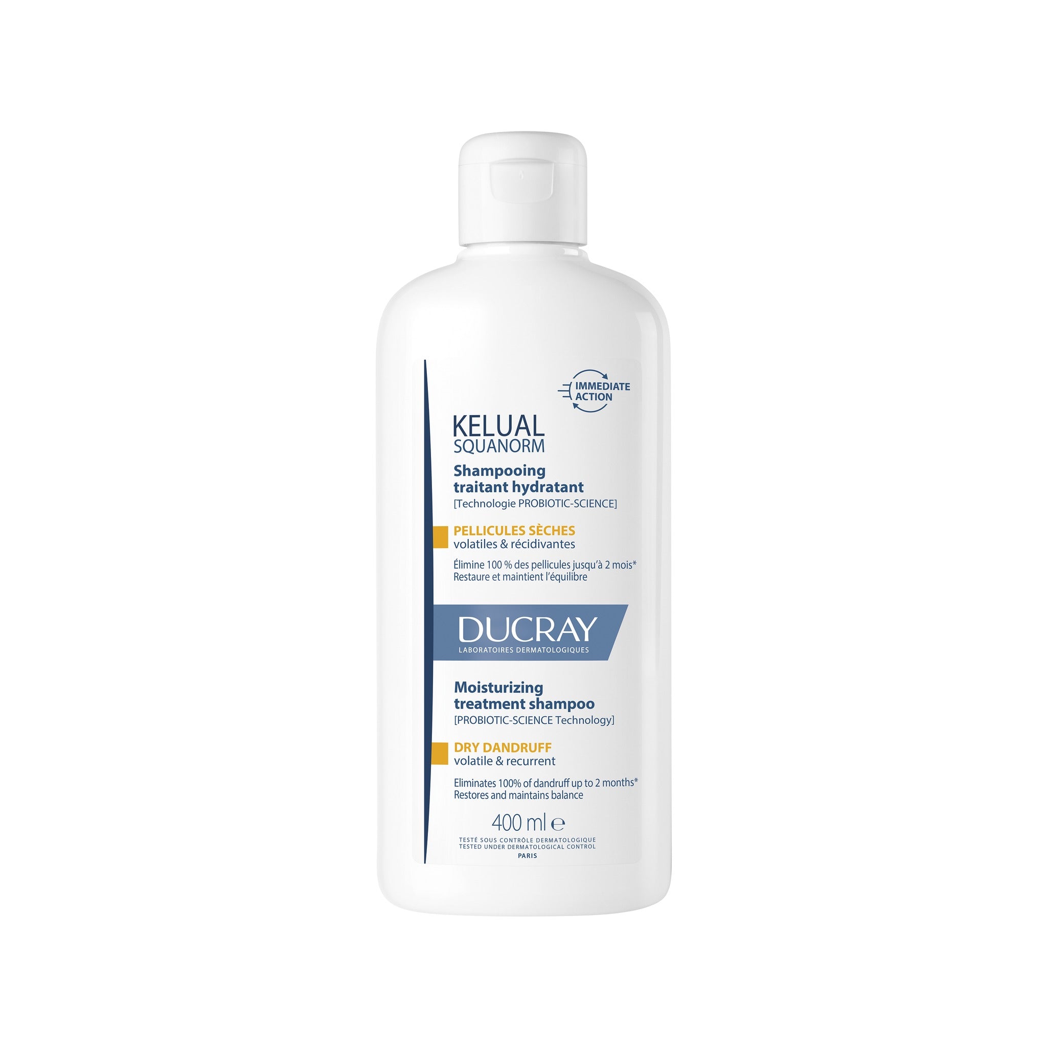 Ducray Kelual Squanorm Shampoing Traitant Hydratant Pellicules Sèches 400ml