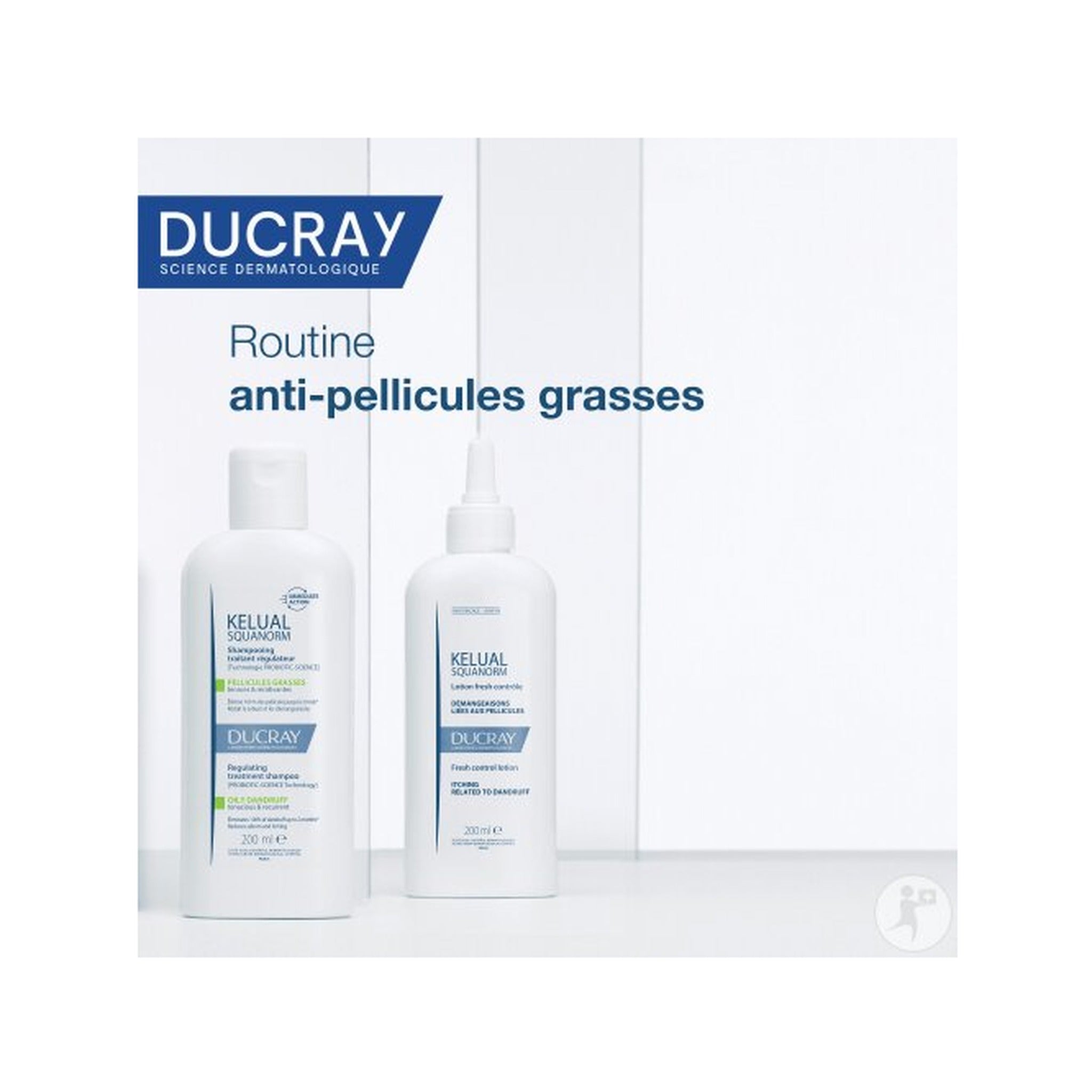 Ducray Kelual Squanorm Shampoing Traitant Régulateur Anti-Pelliculaire Pellicules Grasses 400ml