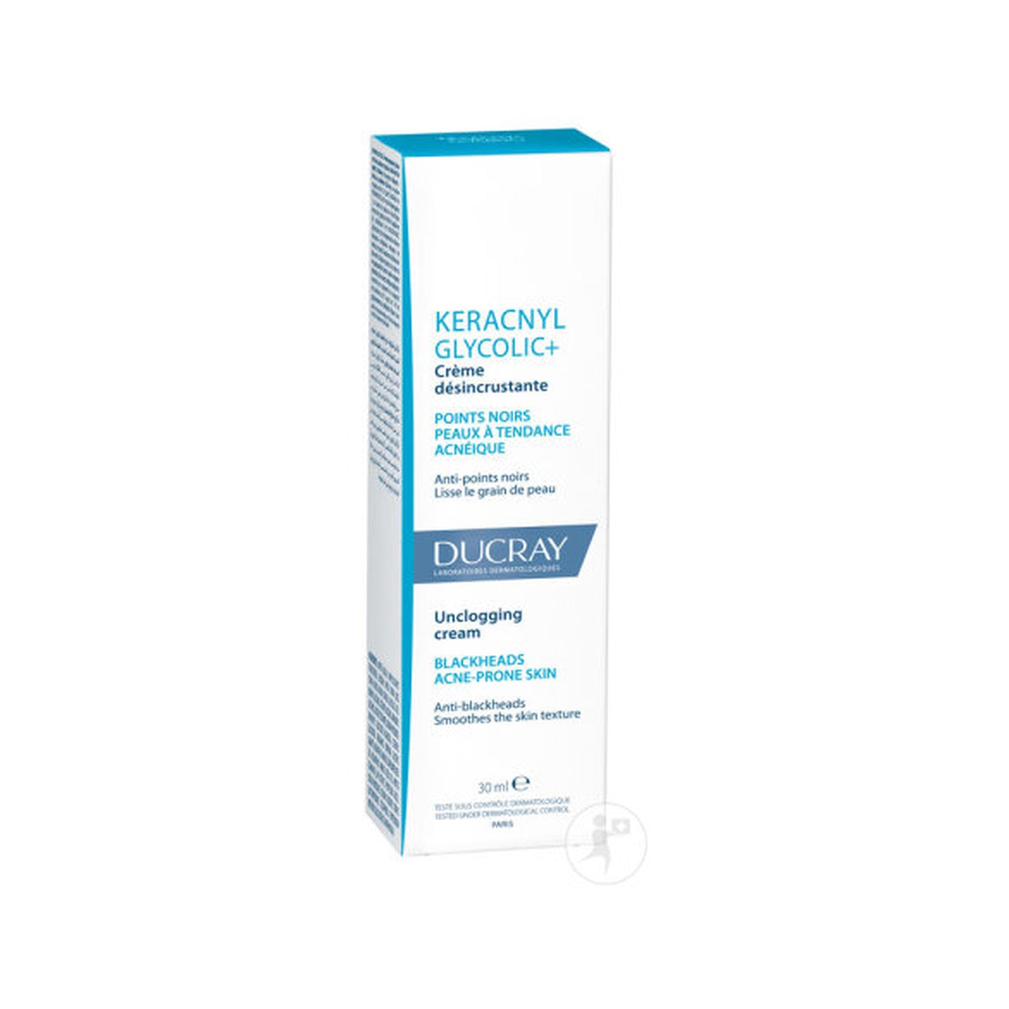 Ducray Keracnyl Glycolic+ Crème Désincrustante Peau À Tendance Acnéique Points Noirs 30ml