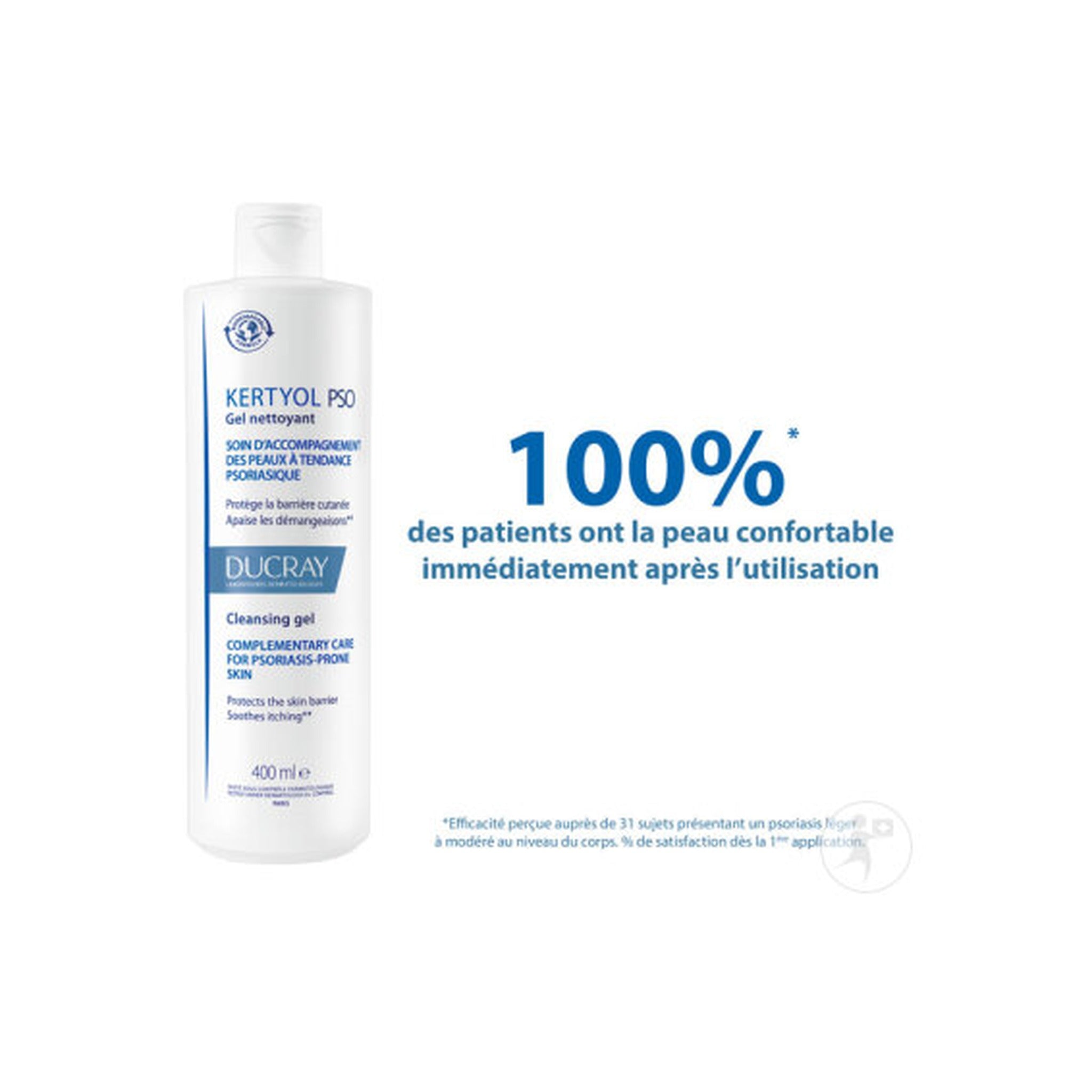 Ducray  Kertyol P.S.O. Gel Nettoyant Surgras Peau À Tendance Psoriasique Démangeaisons 400ml