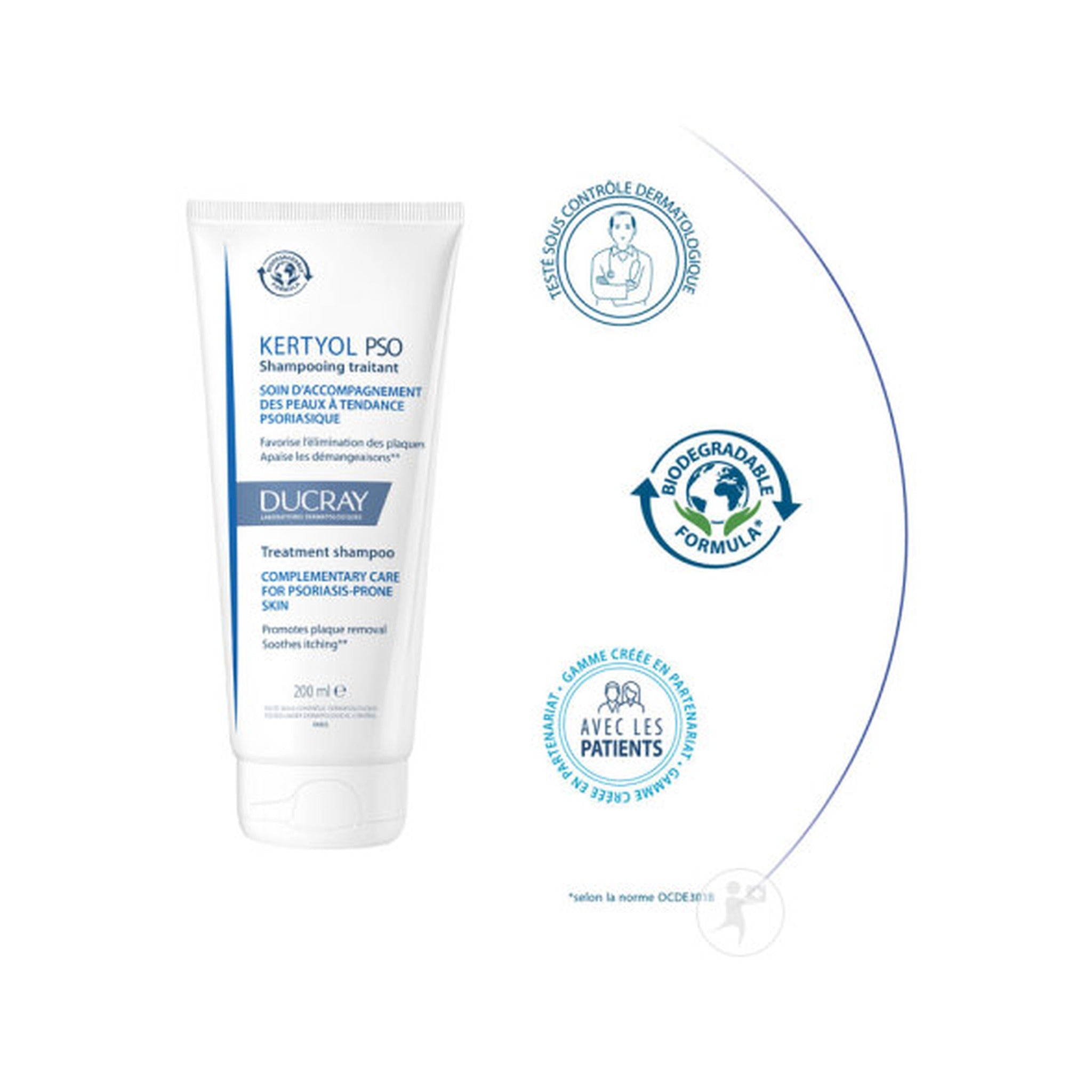 Ducray Kertyol P.S.O. Shampoing Traitant Peau À Tendance Psoriasique Démangeaisons 200ml