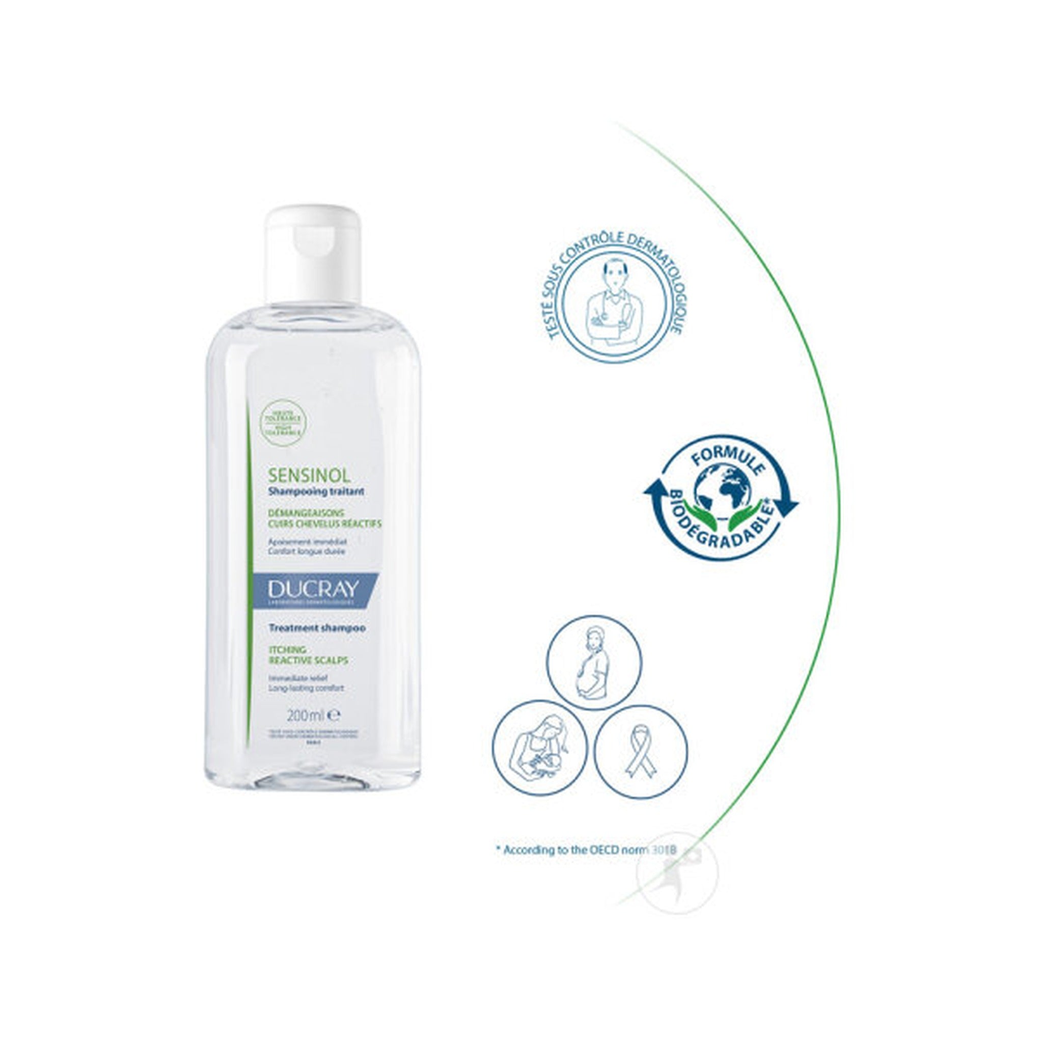 Ducray Sensinol Shampoing Traitant Cuir Chevelu Sensible Démangeaisons 400ml
