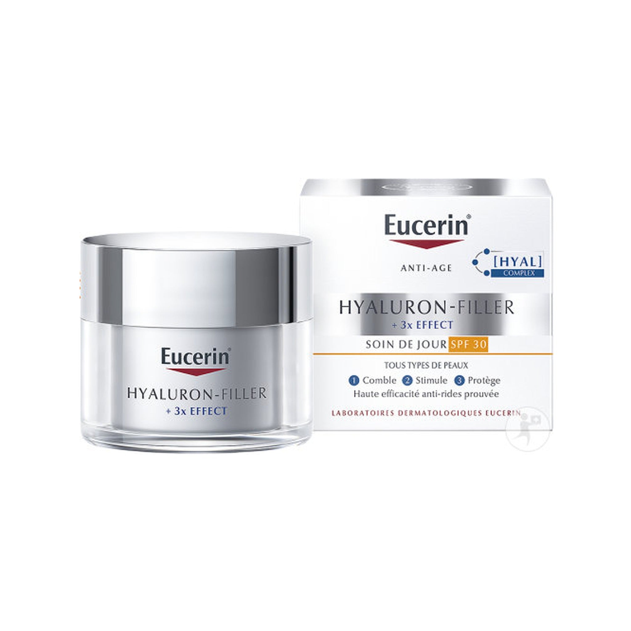 Eucerin Hyaluron-Filler + 3x Effect Soin De Jour Anti-Âge IP30 Toutes Peaux Pot 50ml