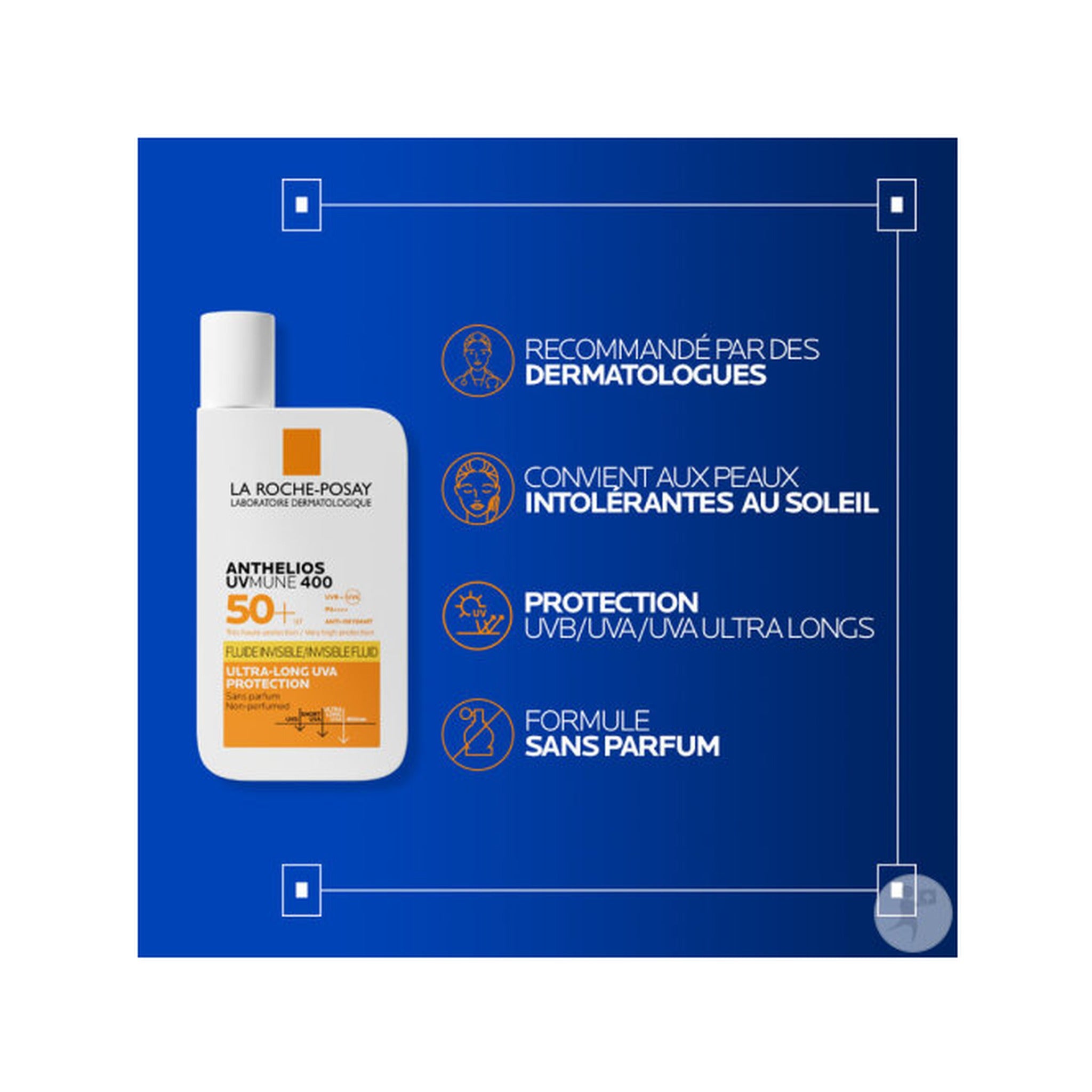 La Roche-Posay Anthelios UVMune 400 Fluide Solaire Invisible IP50+ Visage Sans Parfum 50ml