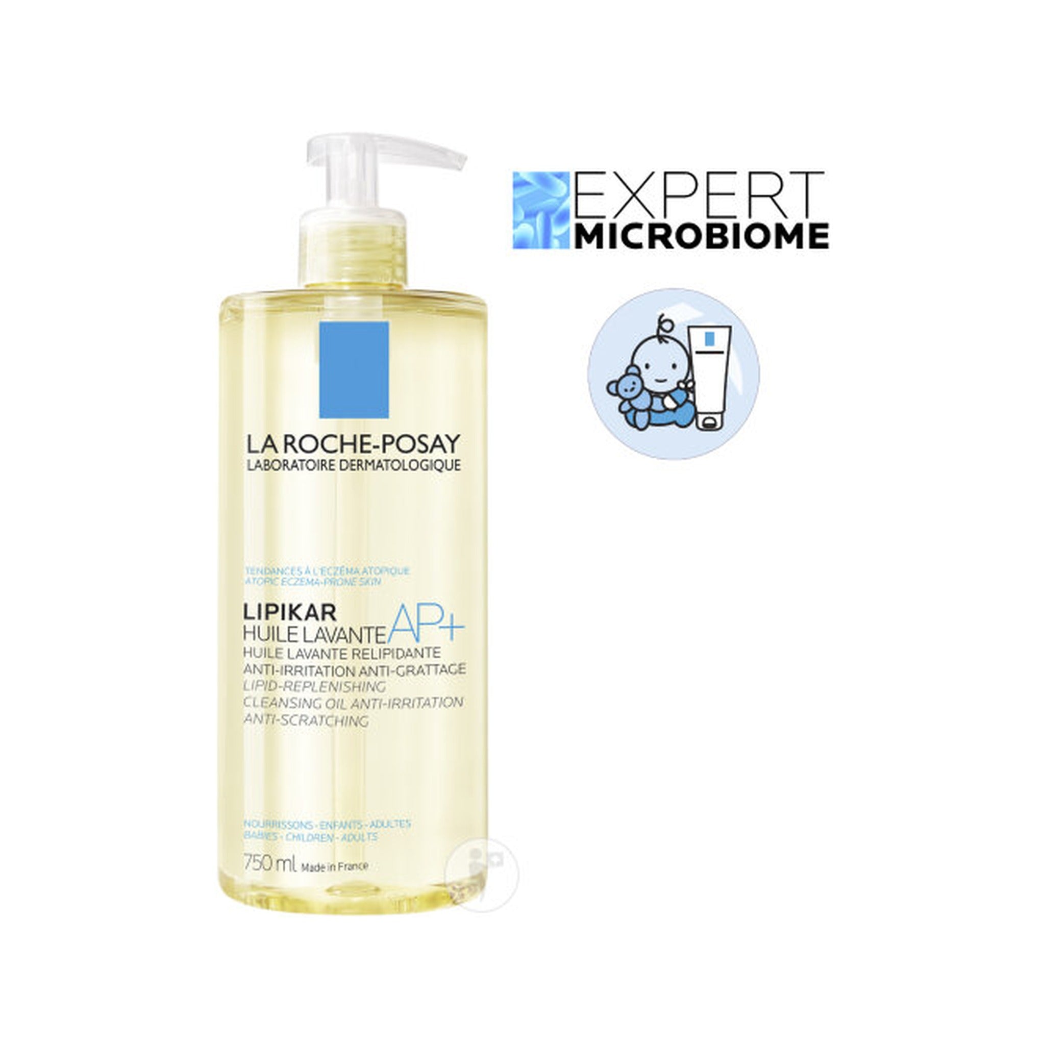La Roche-Posay Lipikar Huile Lavante AP+ Peau À Tendance Atopique Flacon Pompe 750ml