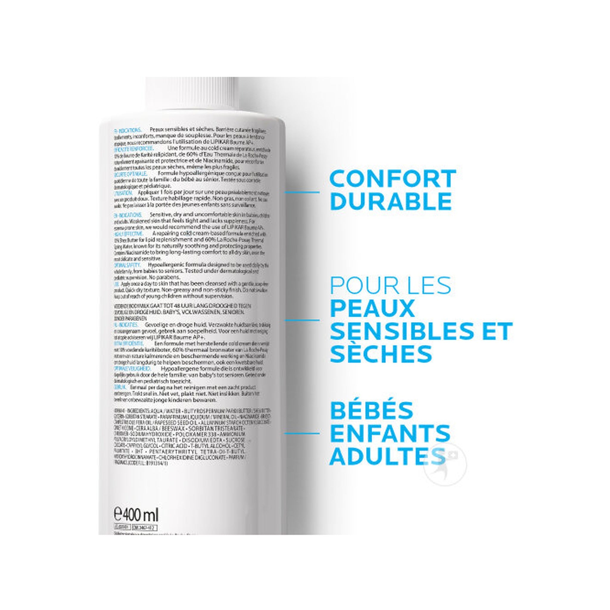 La Roche-Posay Lipikar Lait Corps Peau Sèche Flacon Pompe 400ml