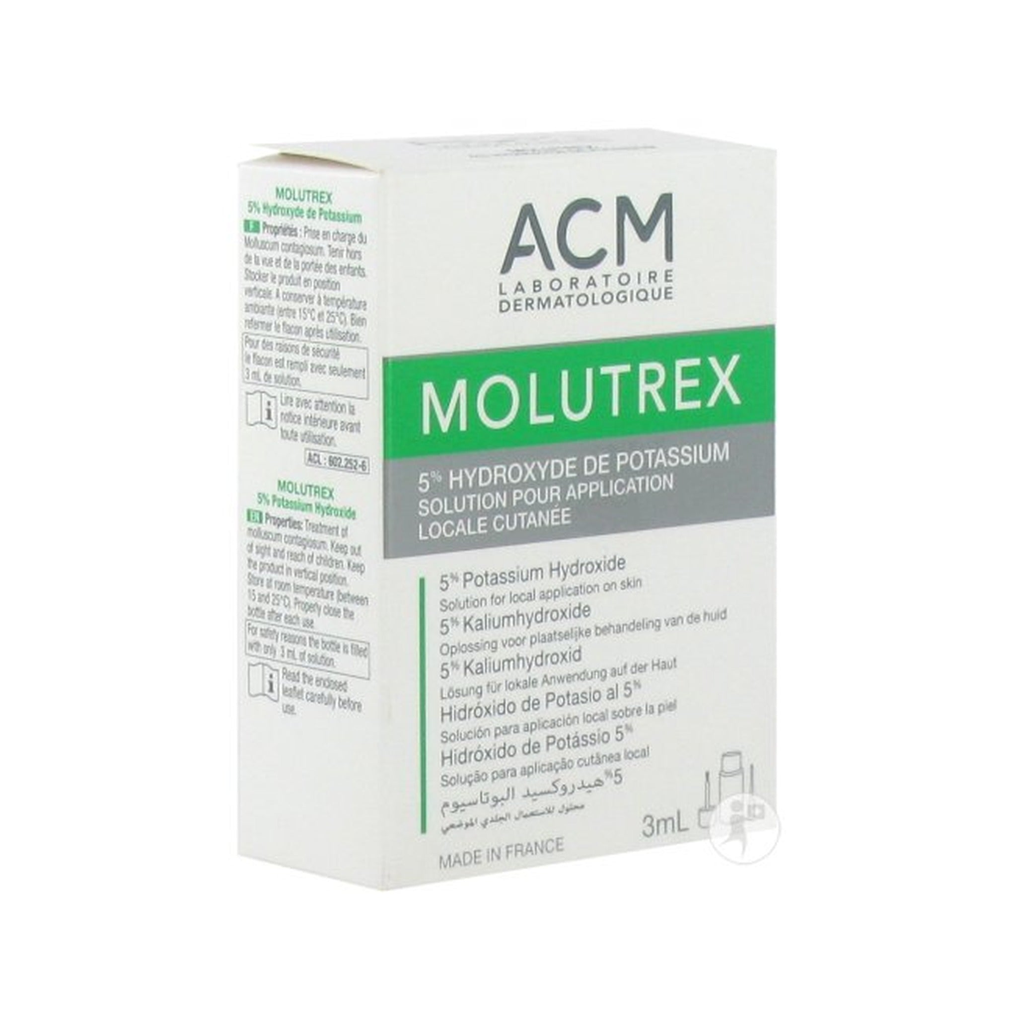 Molutrex 5% Hydroxide De Potassium Solution Cutanée Flacon Avec Applicateur 3ml