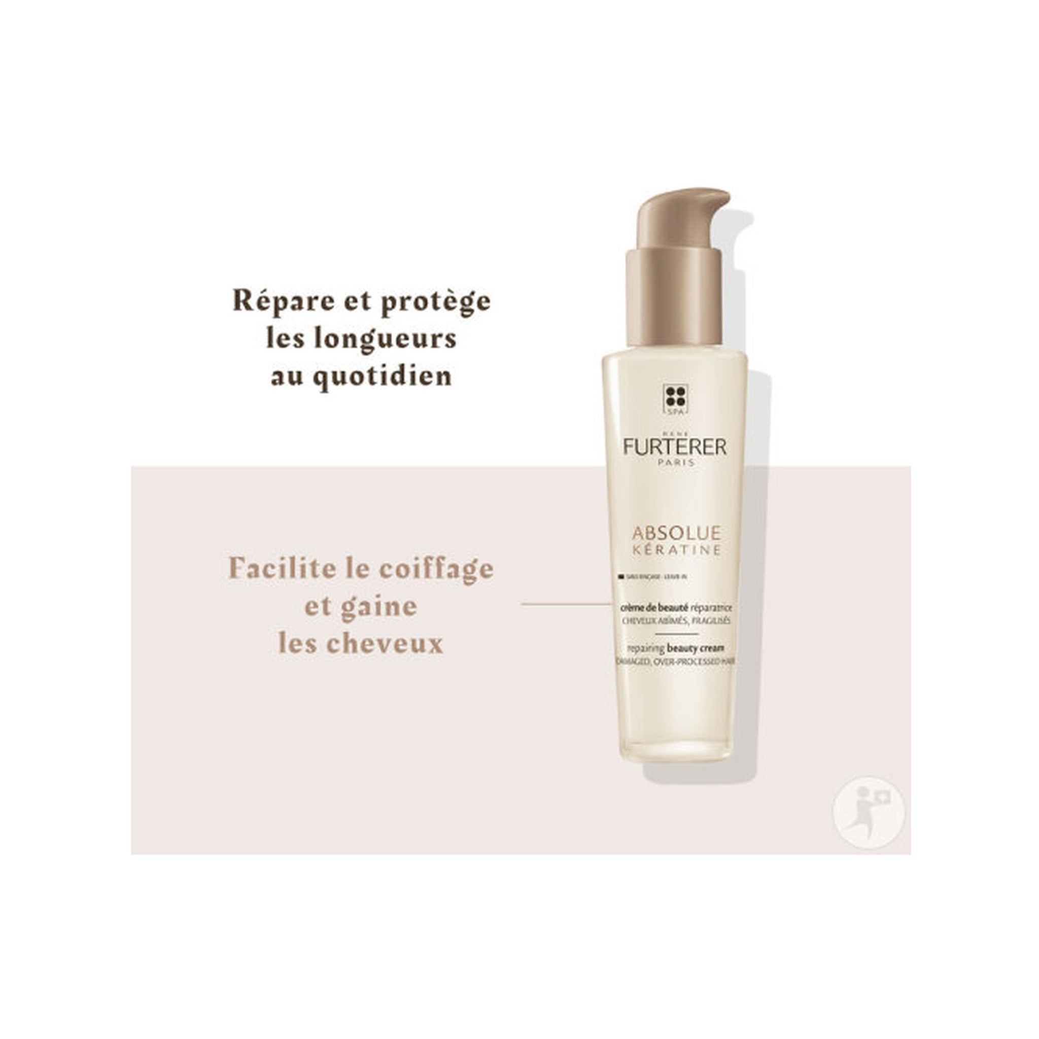 René Furterer Absolue Kératine Crème Beauté Réparatrice Cheveux Abîmés Fragilisés Sans Rinçage 100ml