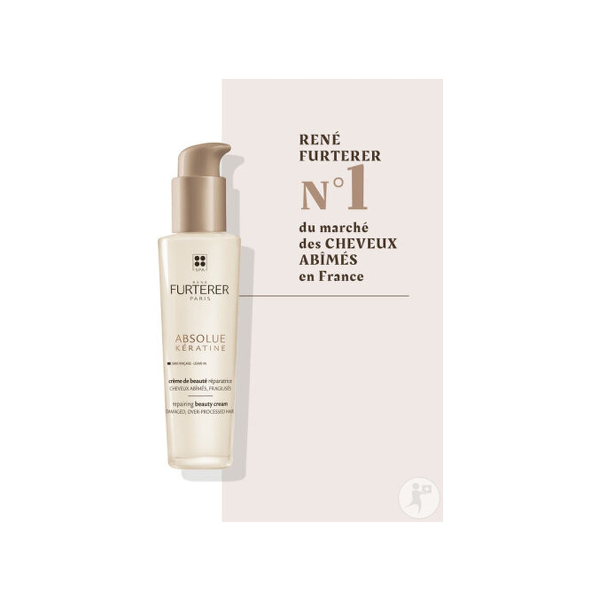 René Furterer Absolue Kératine Crème Beauté Réparatrice Cheveux Abîmés Fragilisés Sans Rinçage 100ml
