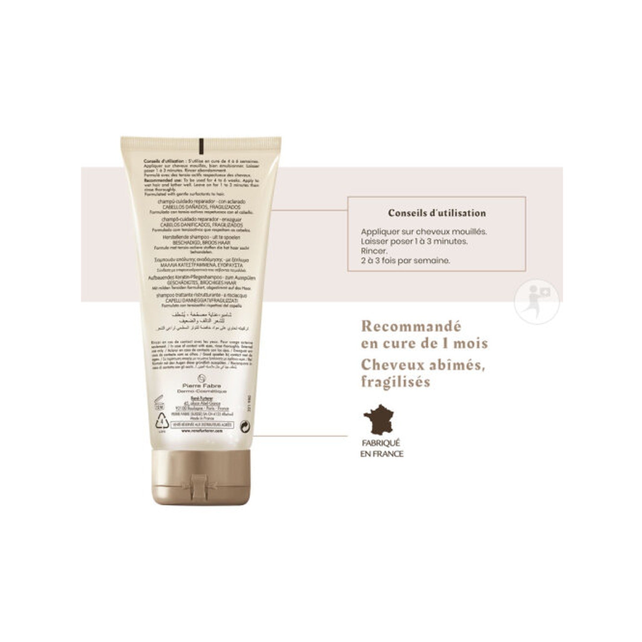 René Furterer Absolue Kératine Shampoing-Soin Réparateur Cheveux Abîmés Fragilisés 200ml