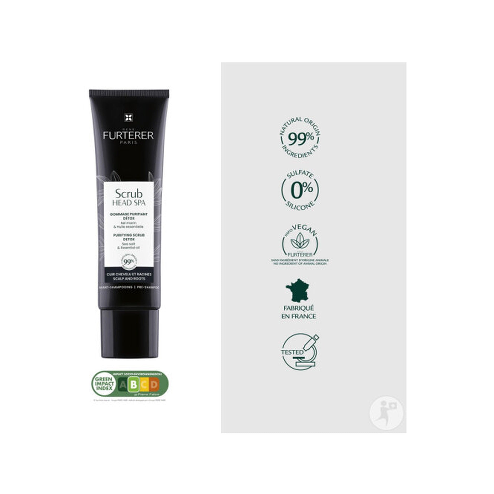 René Furterer Head Spa Scrub Gommage Purifiant Détox Cuir Chevelu & Racines 150ml