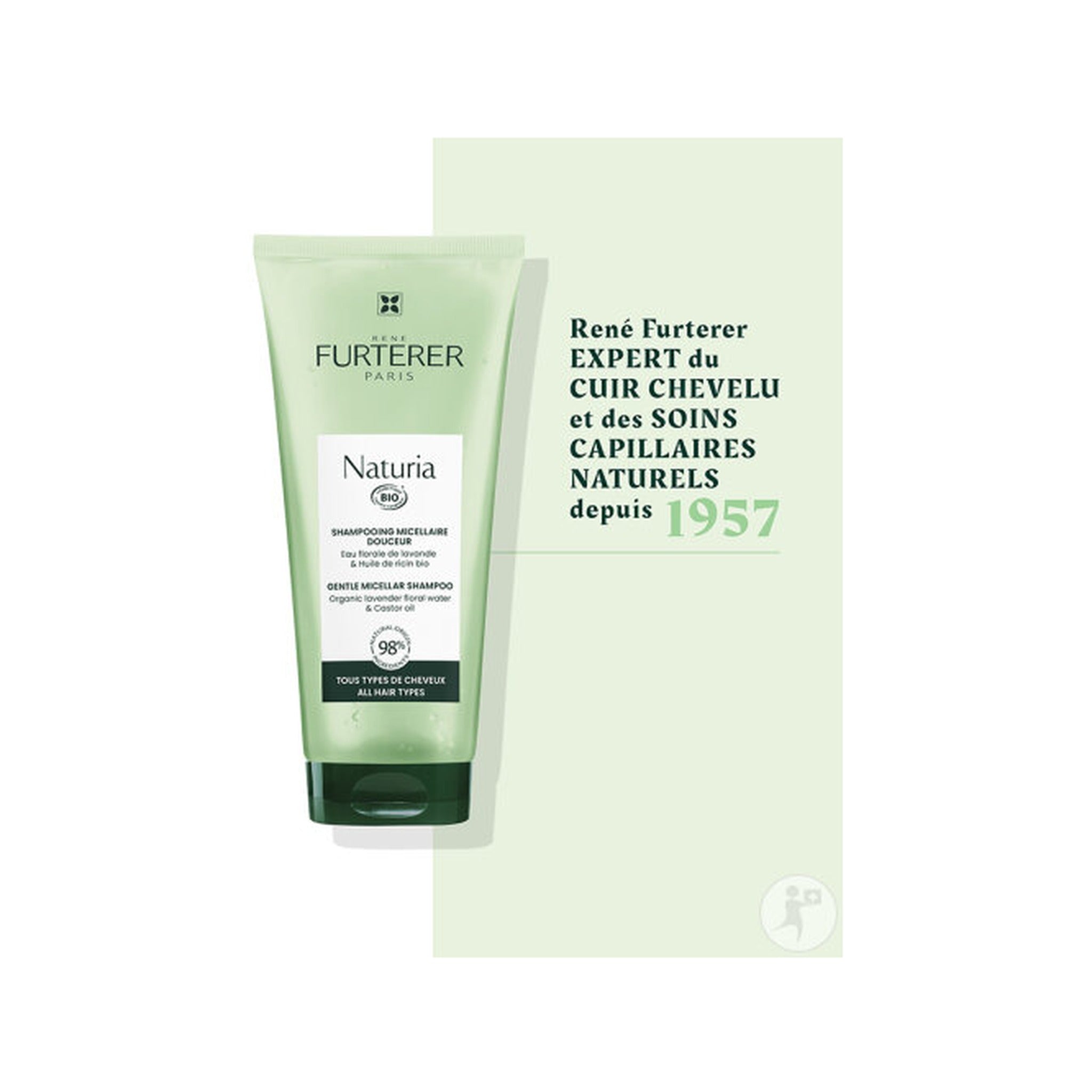 René Furterer Naturia Shampoing Micellaire Douceur Extra-Doux Tous Types De Cheveux 200ml