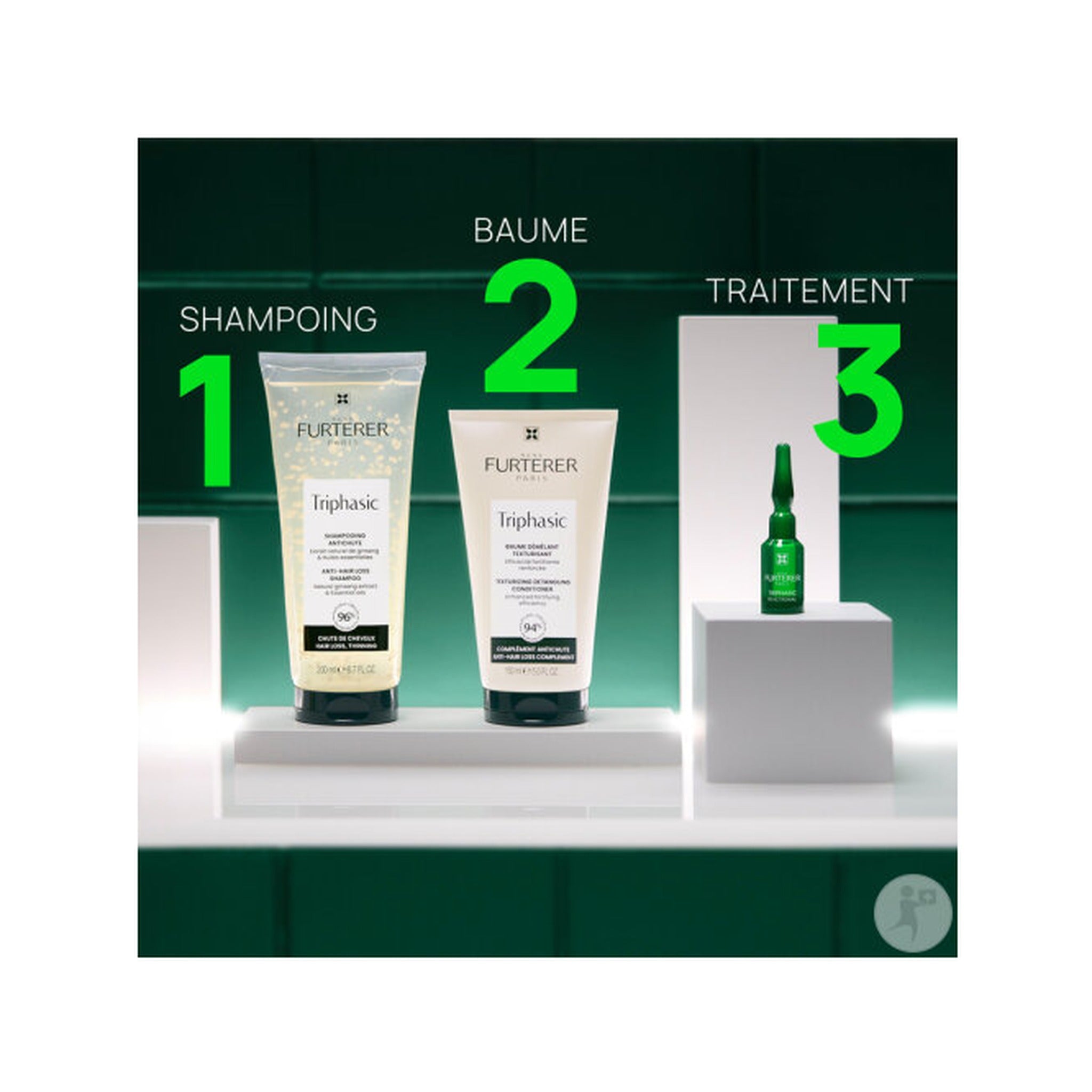 René Furterer Triphasic Reactional Traitement Antichute Chute De Cheveux Occasionnelle 12x5ml
