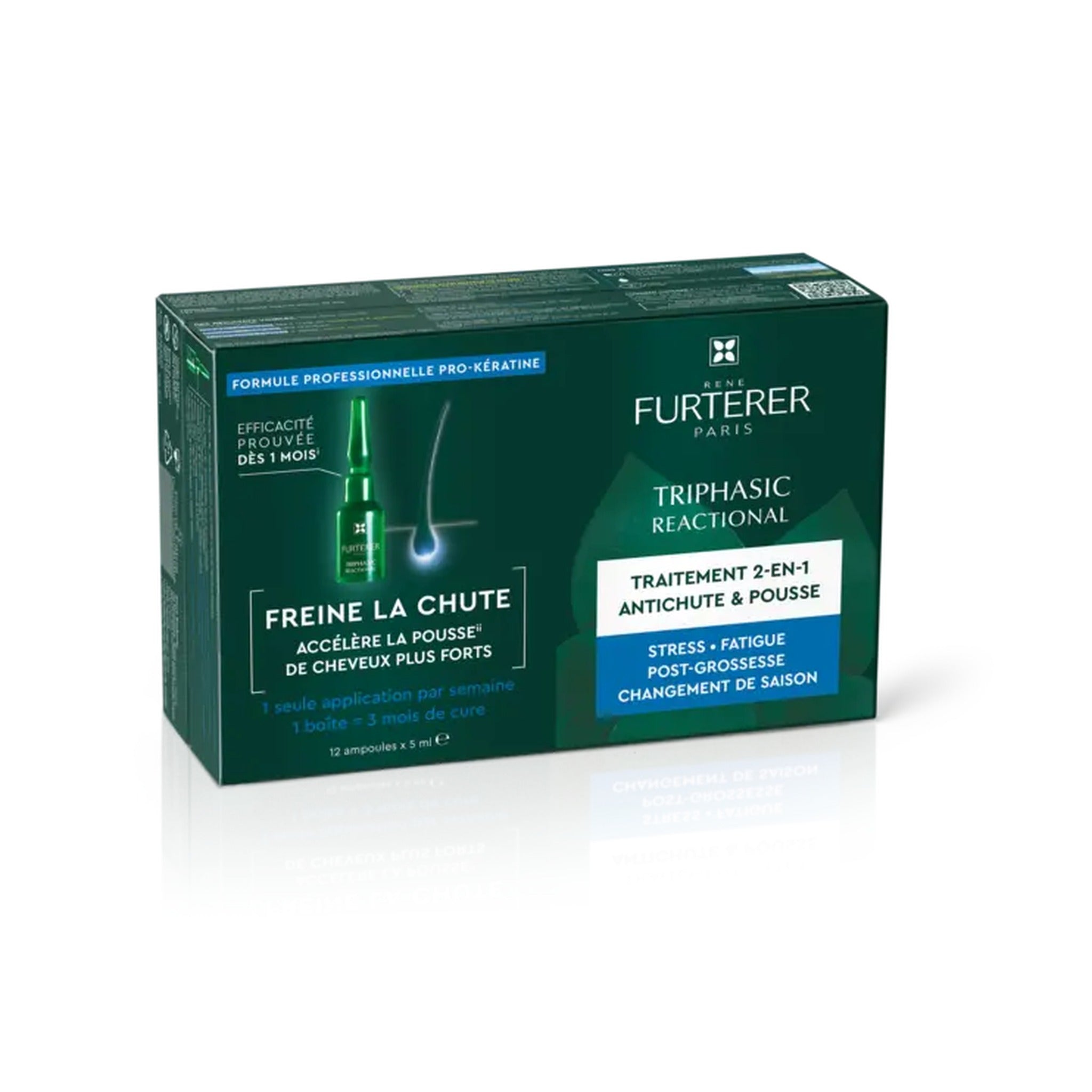 René Furterer Triphasic Reactional Traitement Antichute Chute De Cheveux Occasionnelle 12x5ml