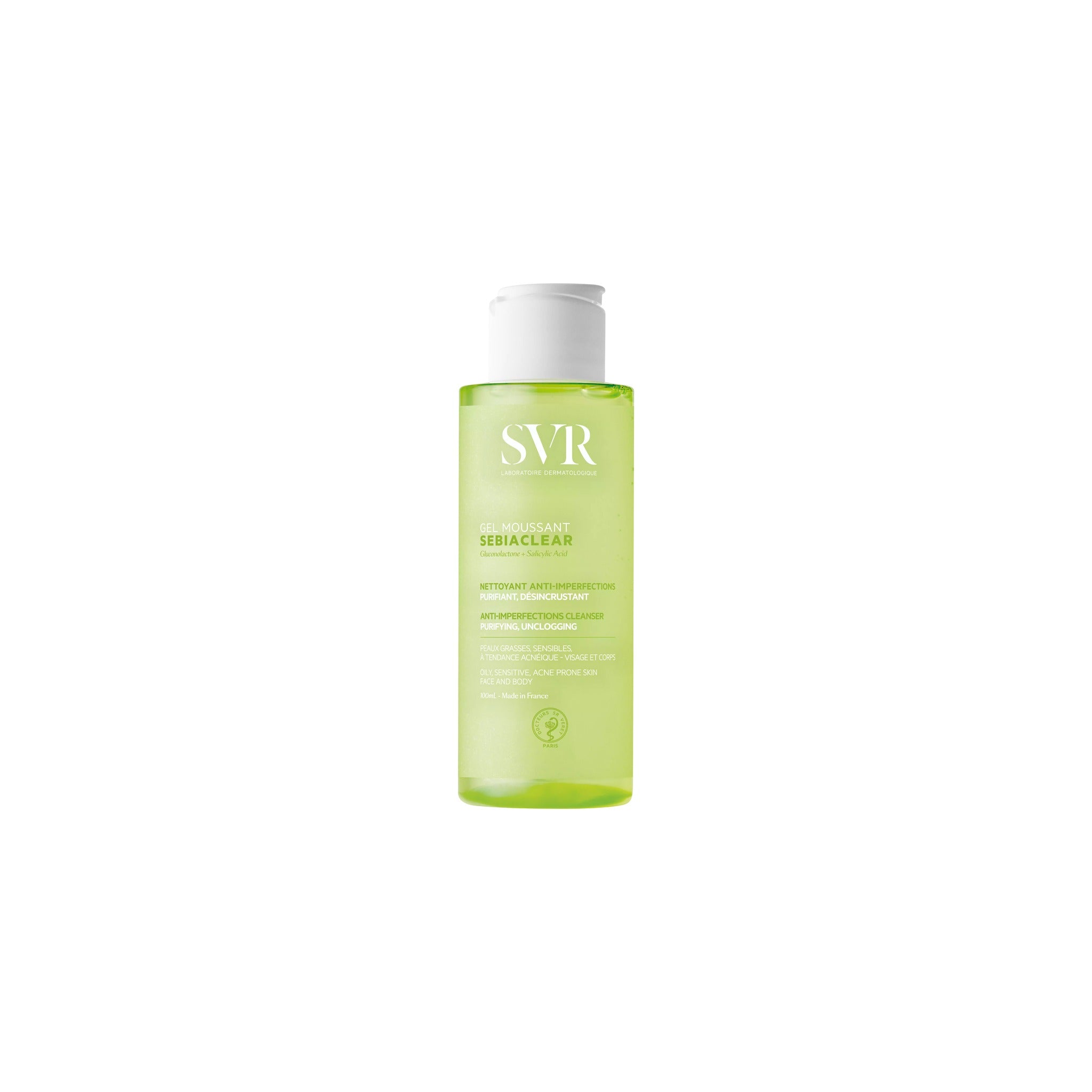 SVR Sebiaclear Gel Moussant Visage Et Corps Peaux Grasses Sensibles À Tendance Acnéique 400ml