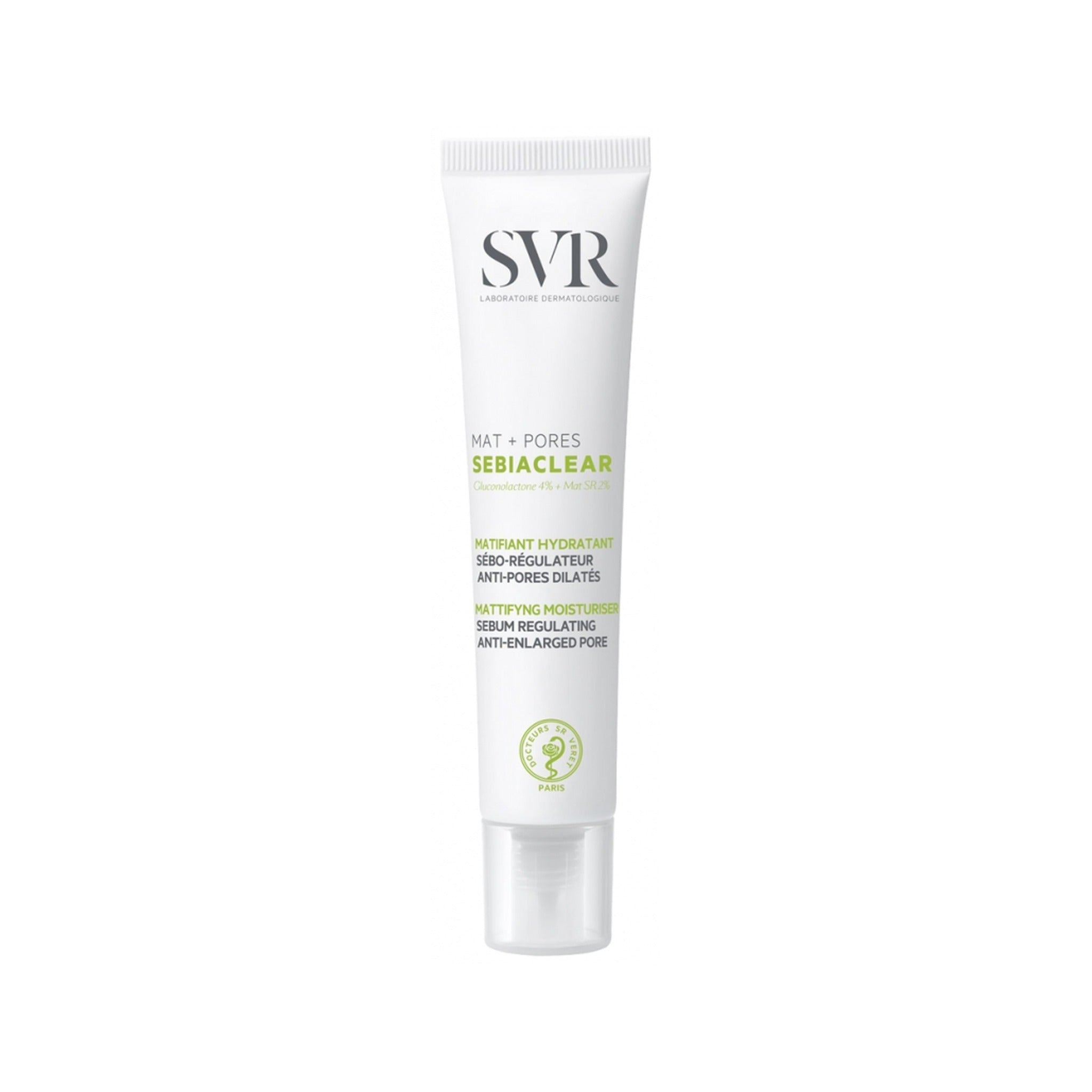 SVR Sebiaclear Mat + Pores Matifiant Hydratant Sébo-Régulateur Anti-Pores Dilatés Peaux Grasses 40ml
