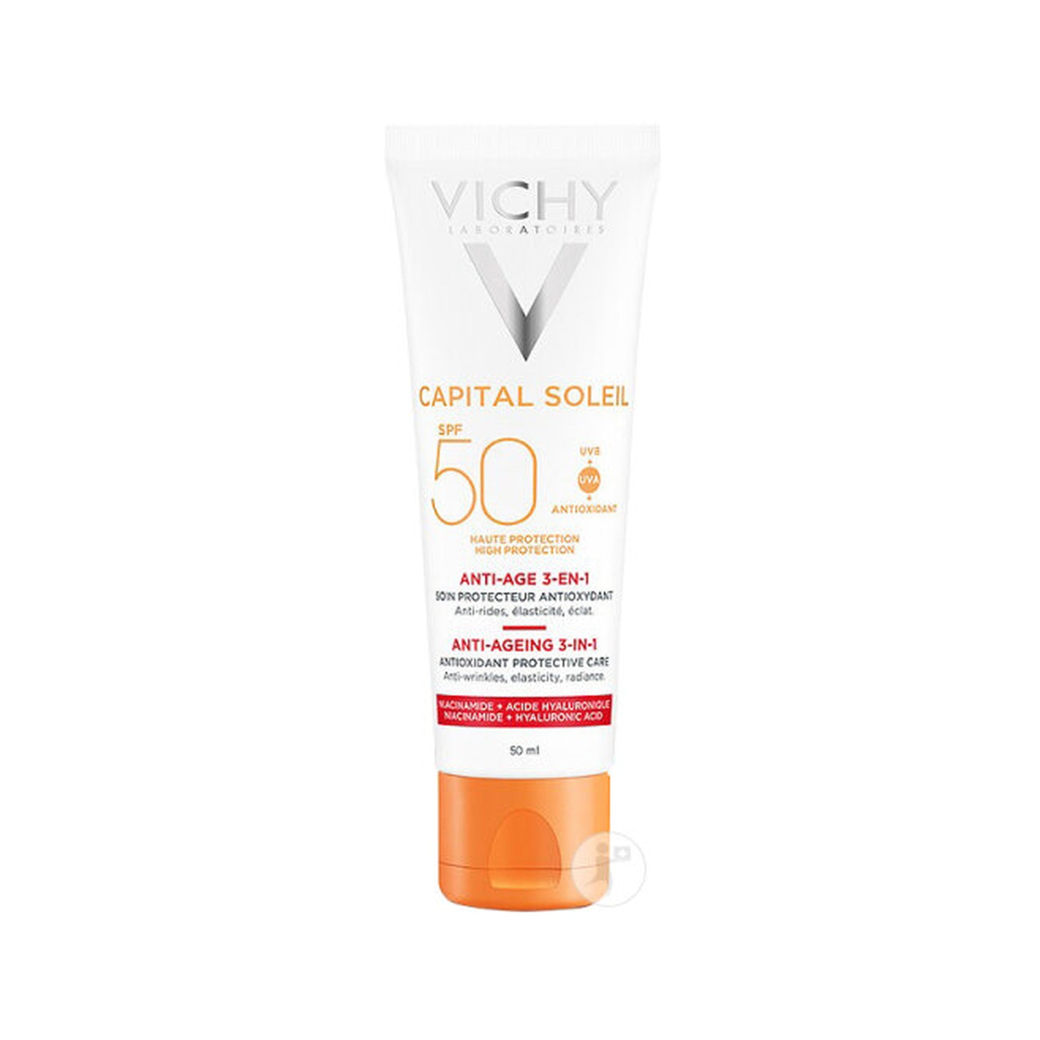 Vichy Capital Soleil IP50 Crème Solaire Anti-Âge Soin Protecteur Antioxydant 3-En-1 Tube 50ml