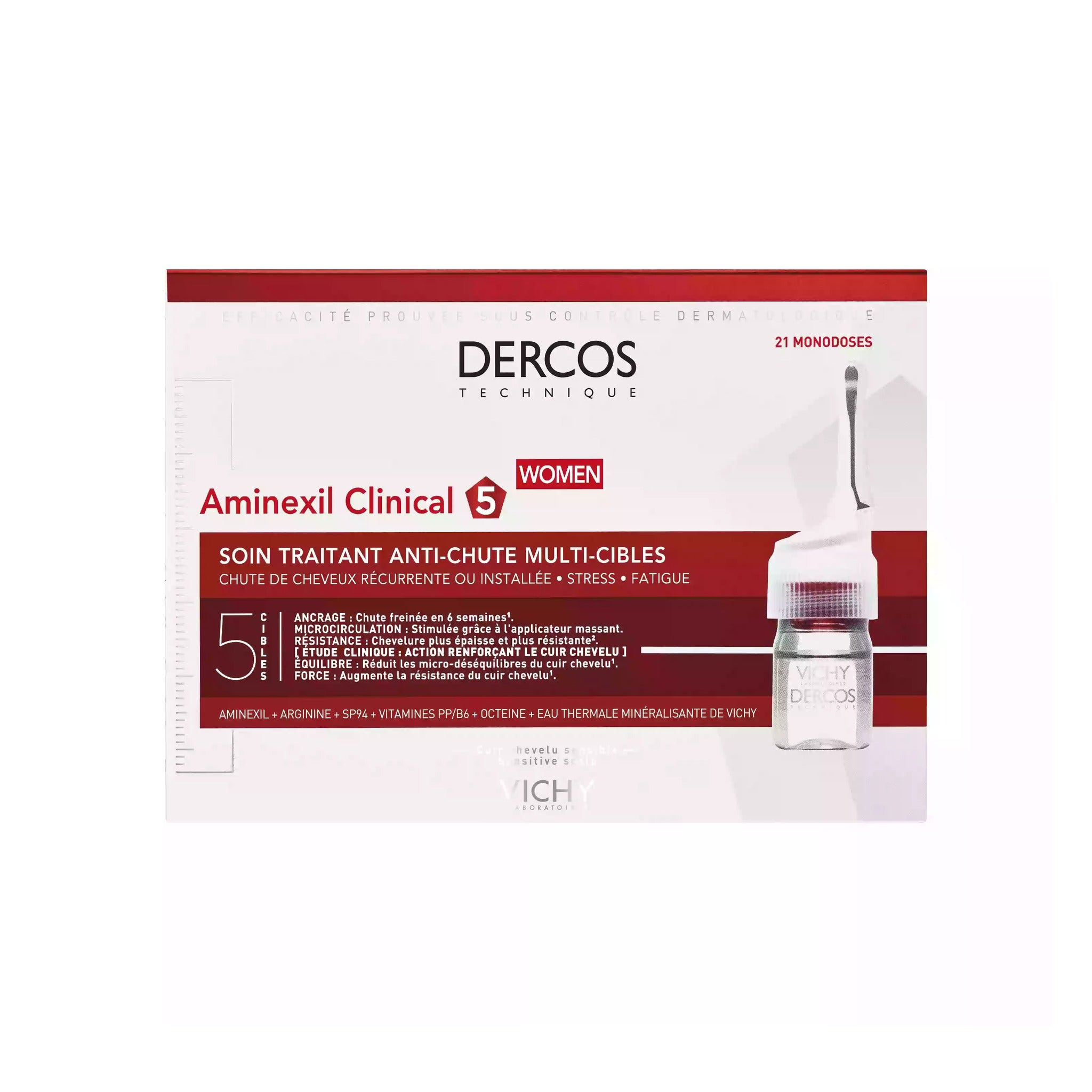 Vichy Dercos Aminexil Clinical 5 Femme 21 Ampoules
