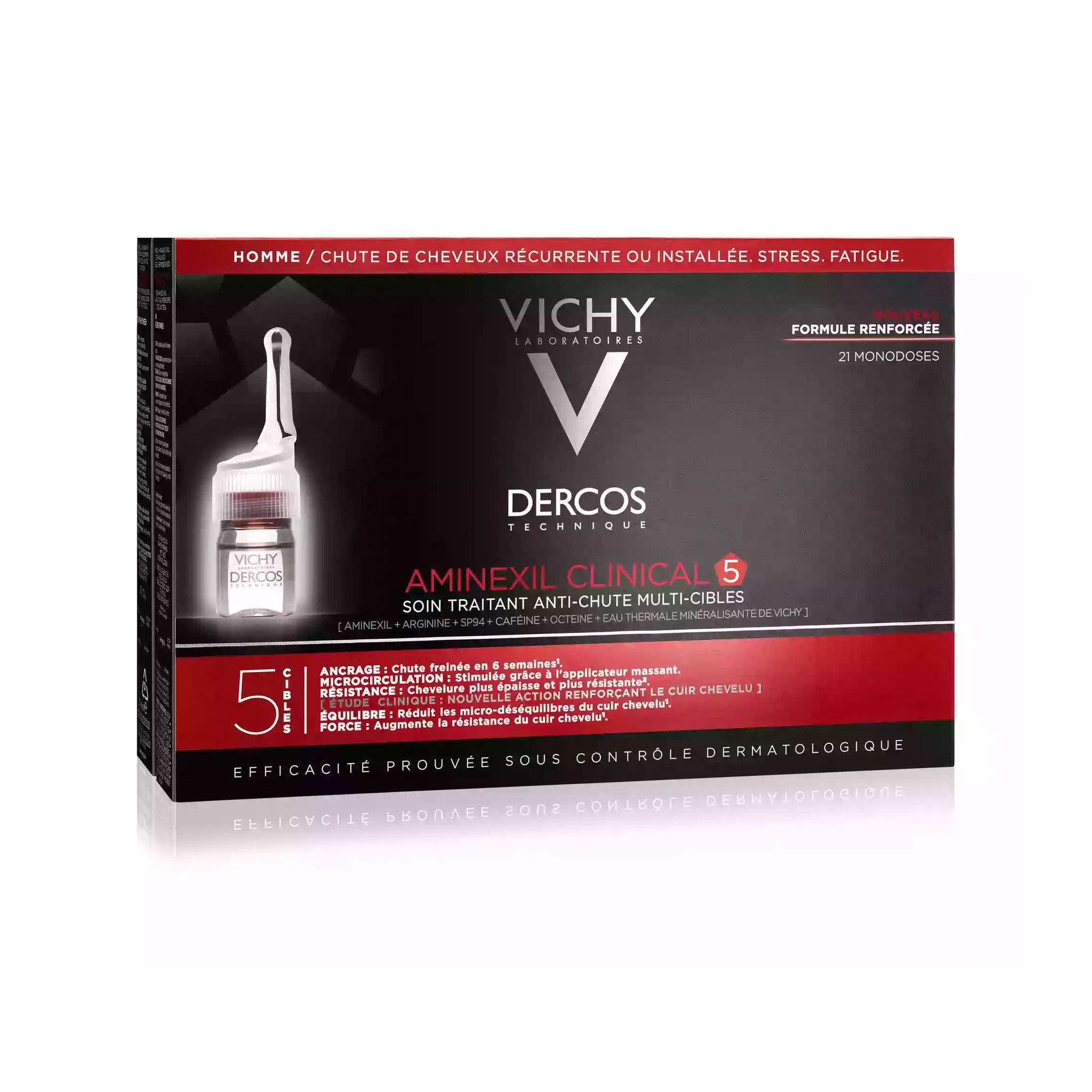 Vichy Dercos Aminexil Clinical 5 Homme 21 Ampoules