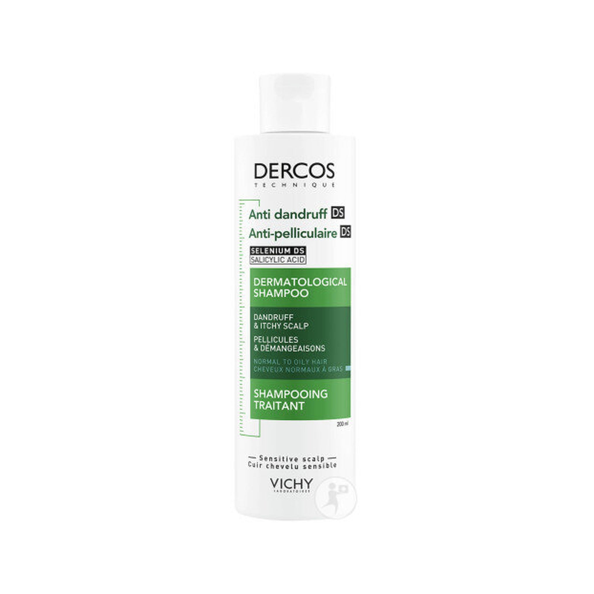 Vichy Dercos Anti-Pelliculaire Shampoing Traitant Cheveux Normaux A Gras Flacon 200ml